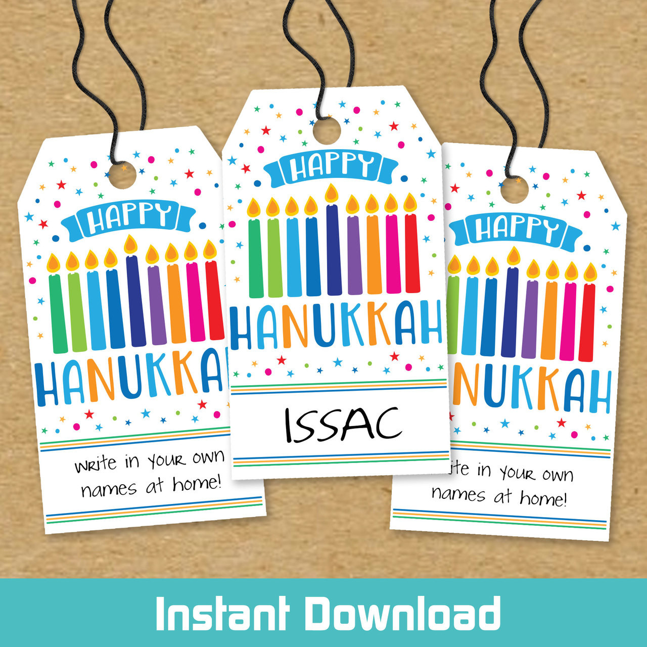 Printable Menorah Magic Hanukkah Gift Tags (Instant Download) Printable Menorah Magic Hanukkah Gift Tags (Instant Download)