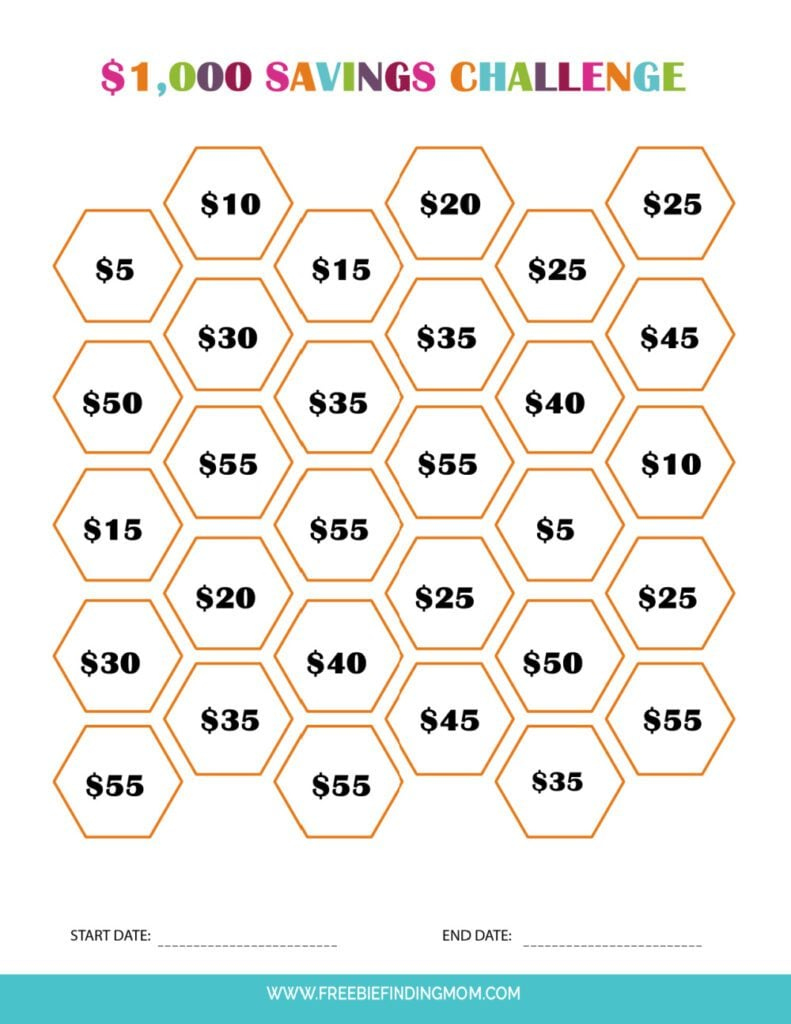Printable Money Saving Challenges