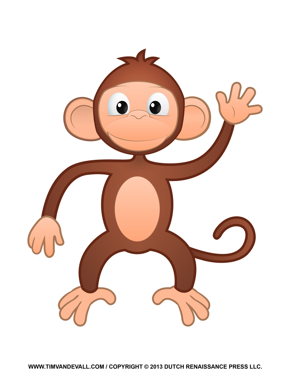 Printable Monkey Clipart, Coloring Pages, Cartoon & Crafts for Kids Printable Monkey Clipart, Coloring Pages, Cartoon & Crafts for Kids