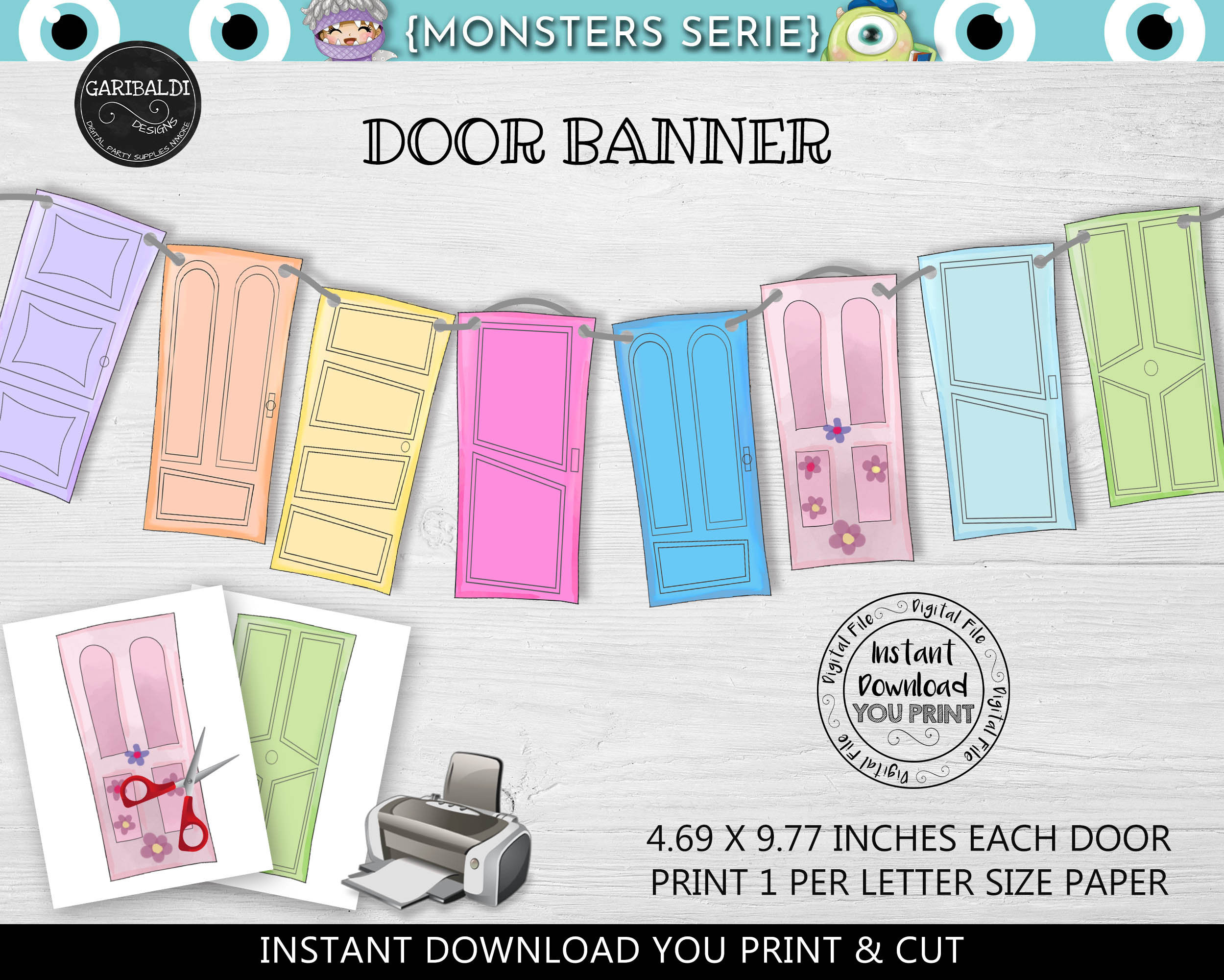 Printable Monsters Banner Monsters Doors Banner Monsters Baby Shower Banner Monsters Party Banner Monsters Birthday Party Supplies MINC Printable Monsters Banner Monsters Doors Banner Monsters Baby Shower Banner Monsters Party Banner Monsters Birthday Party Supplies MINC