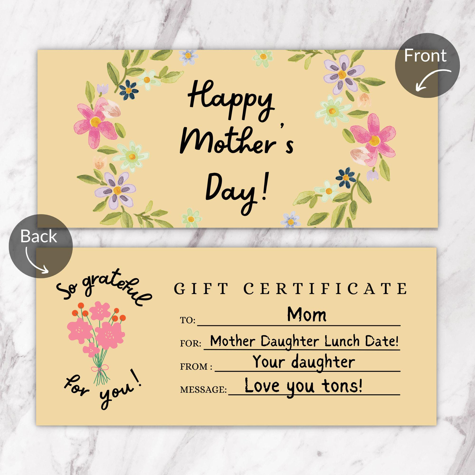 Printable Mothers Day Gift Certificate, Instant Mothers Day Gift Printable Mothers Day Gift Certificate, Instant Mothers Day Gift