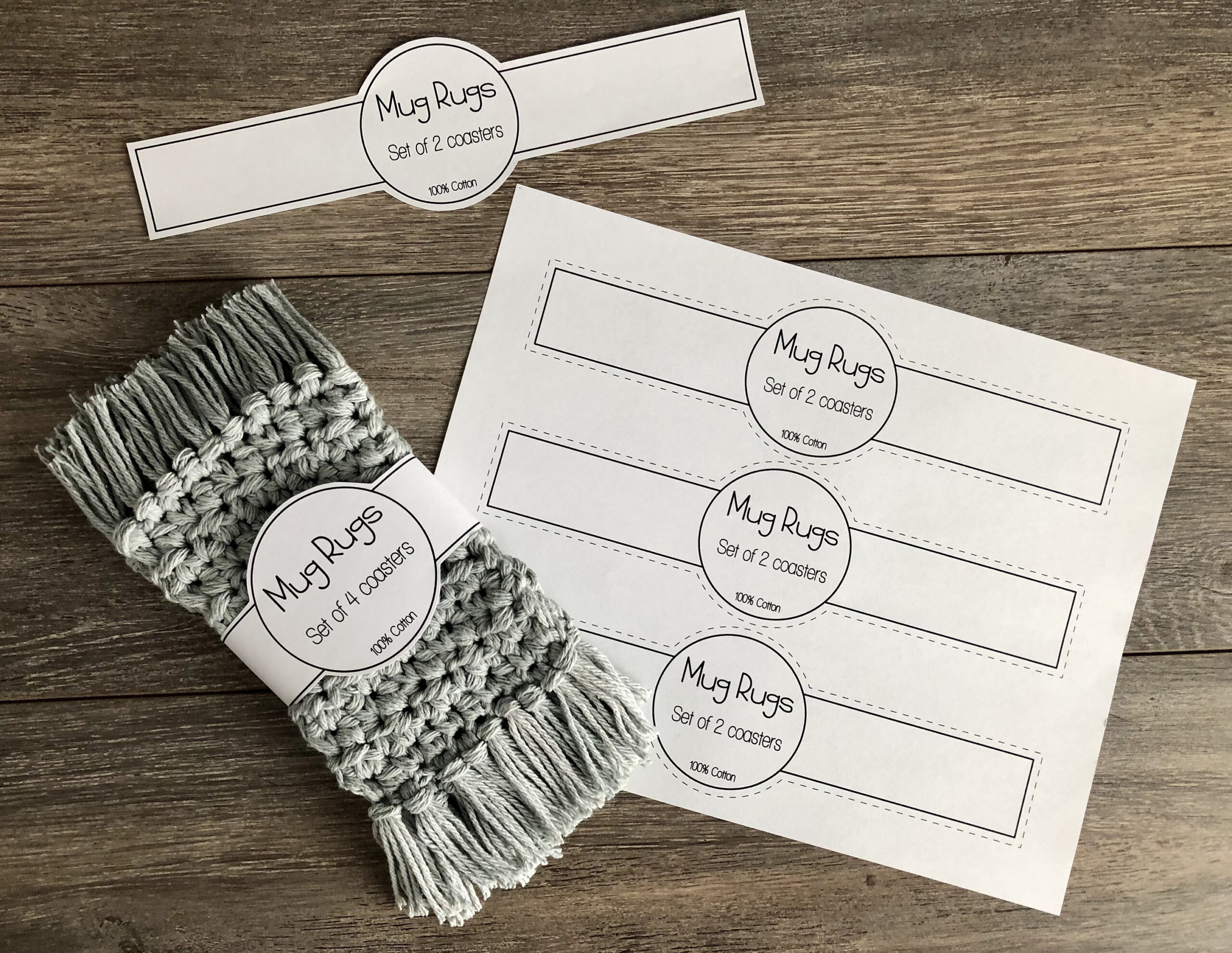 Printable Mug Rug Coaster Tags. PDF Download