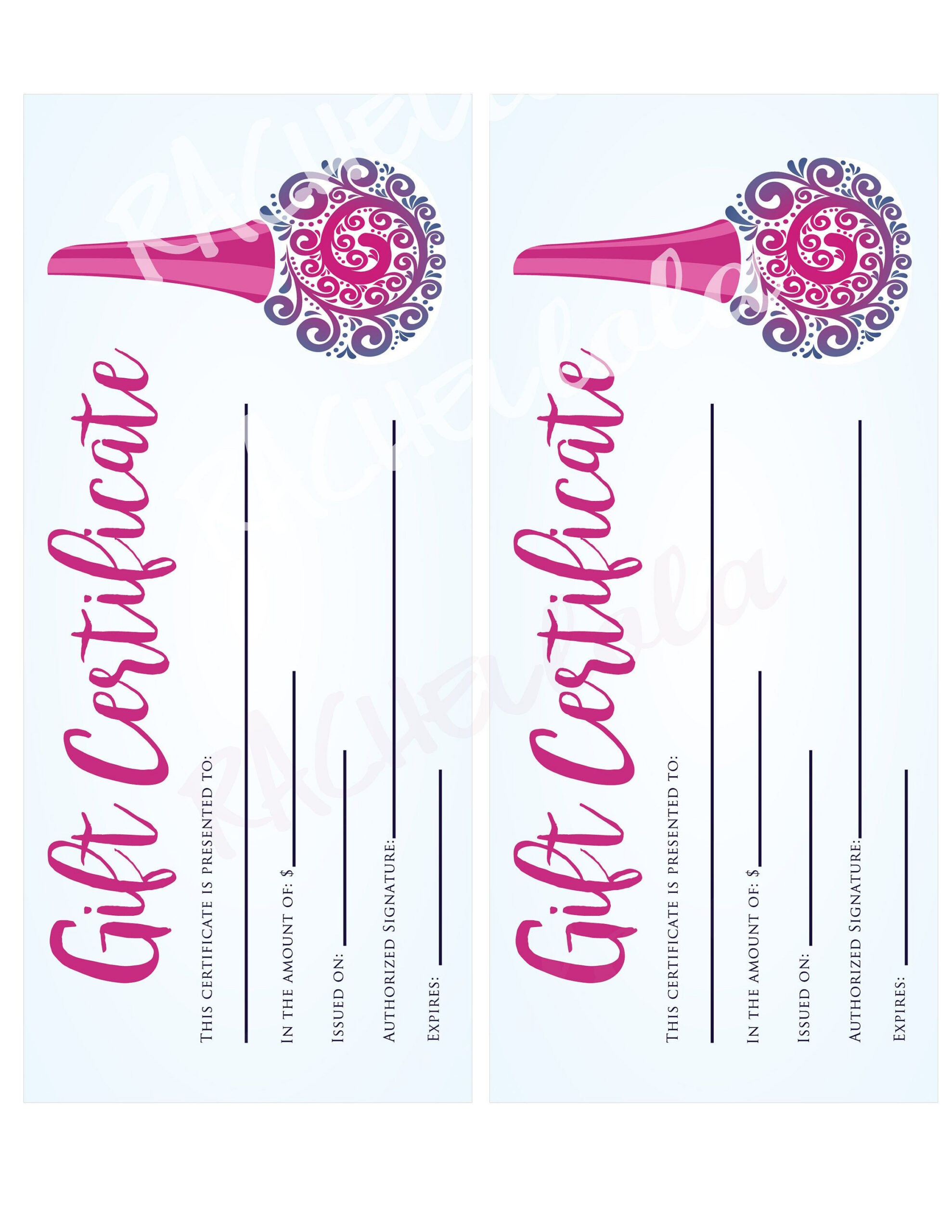 Printable Nail salon Gift Certificate template, Manicure, Pedicure