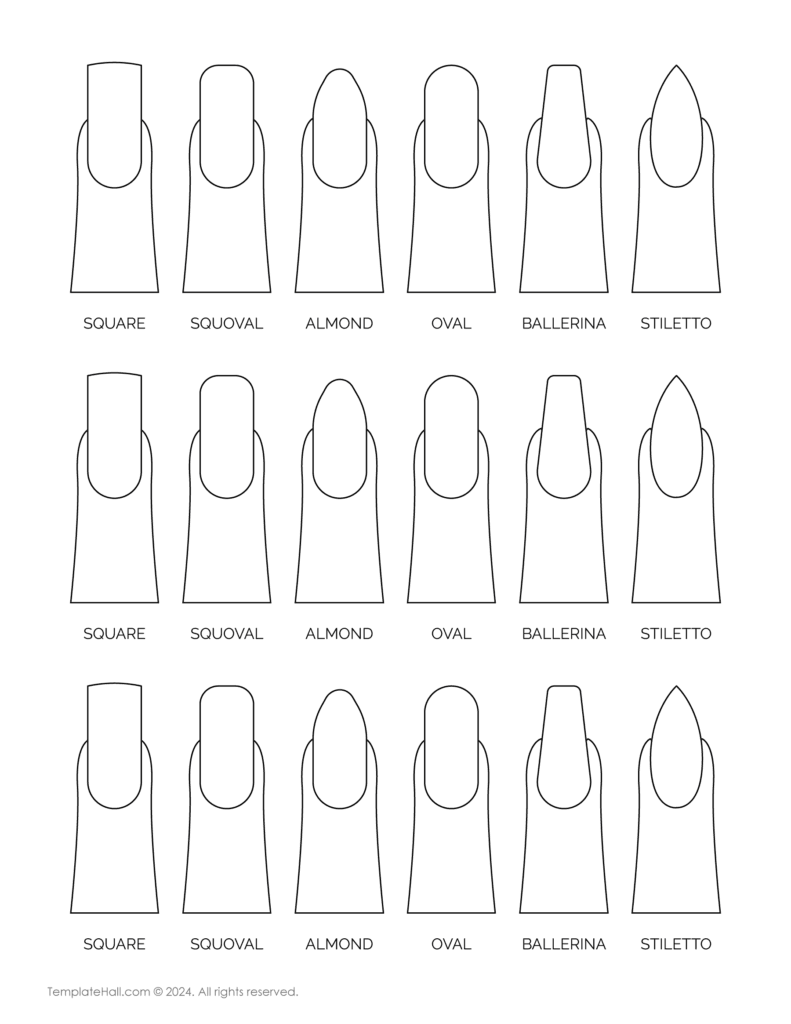 + Printable Nail Shape Templates [Free PDF Download]