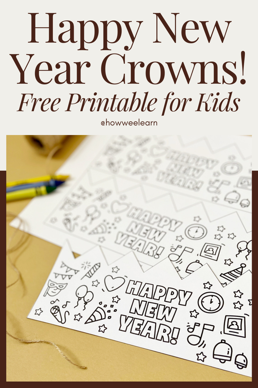 Printable New Year Hats for Kids to Color! - How Wee Learn