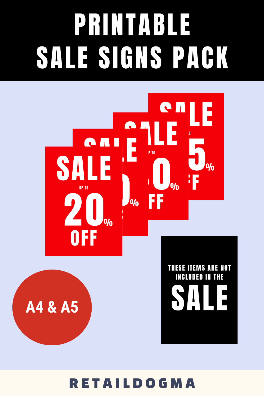 Printable Percent Off Signs - Sale Pack [Free Download]  Retail Dogma