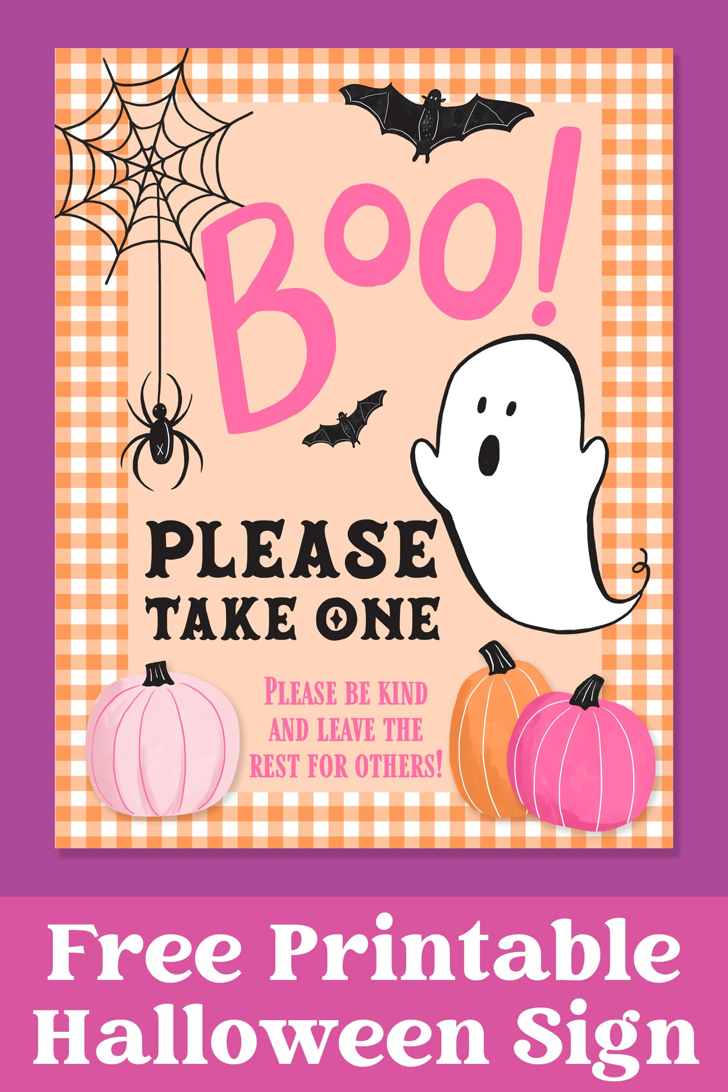 Printable "Please Take One" Halloween Sign - Happiness is Homemade