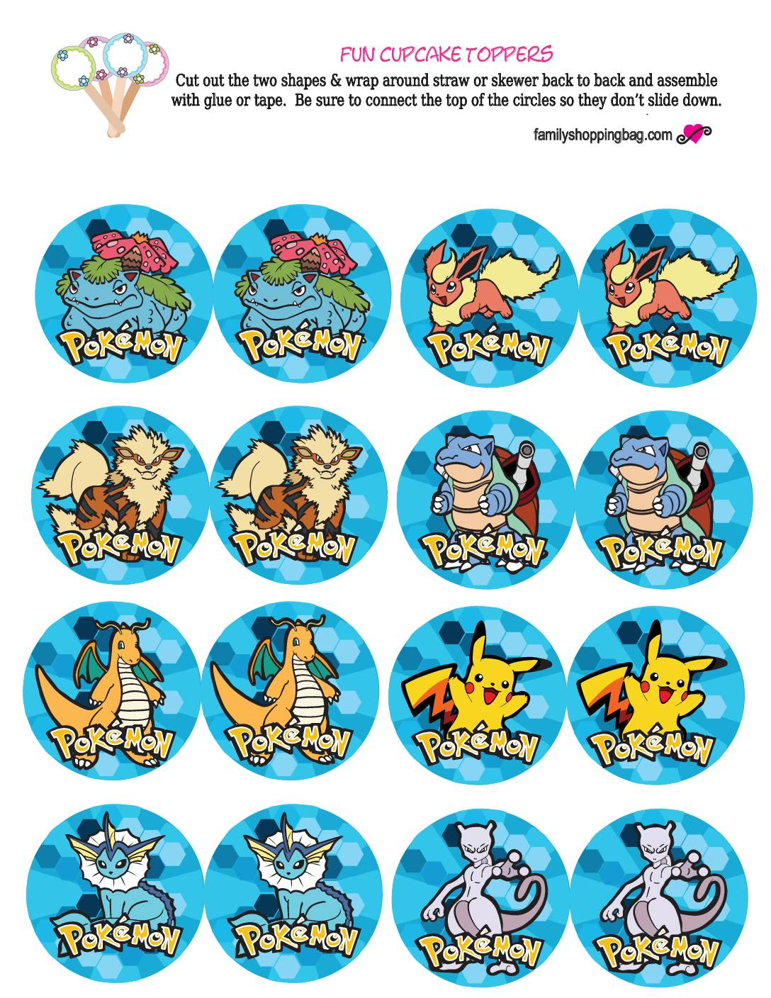 Printable Pokemon Characters Pokemon Cupcake Cases Printable Printable Pokemon Characters Pokemon Cupcake Cases Printable