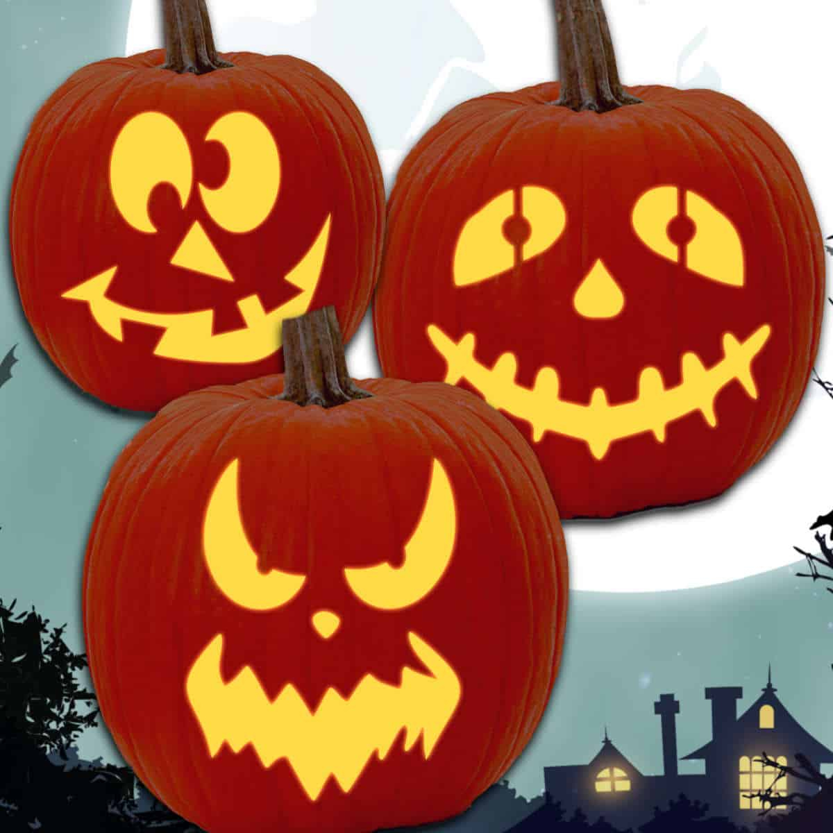 Printable Pumpkin Face Stencils –For Free - Artsy Pretty Colors