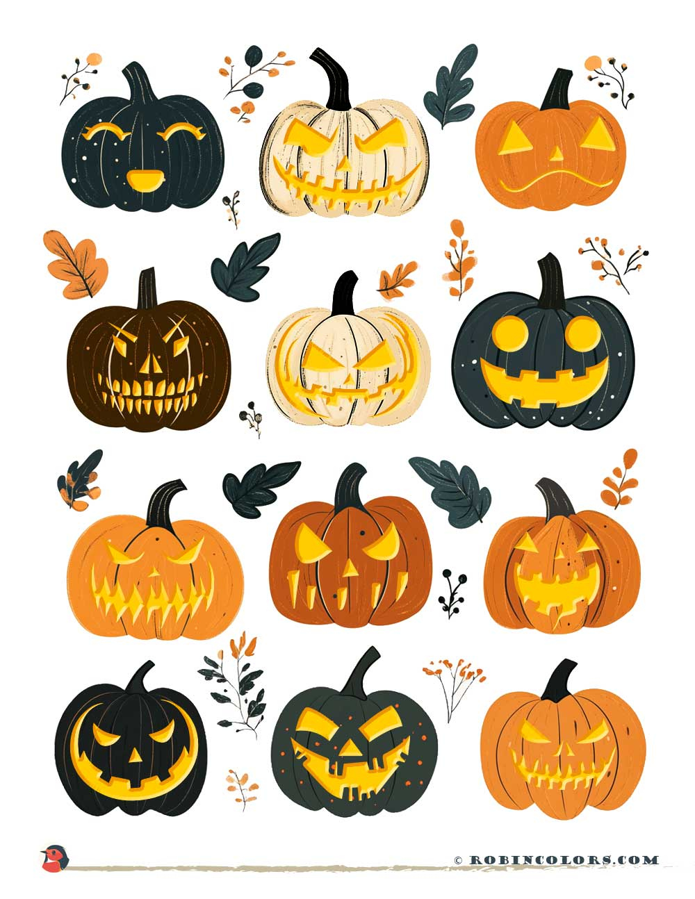 Printable Pumpkin Face Stencils That Are Easy and Free  Robin Colors