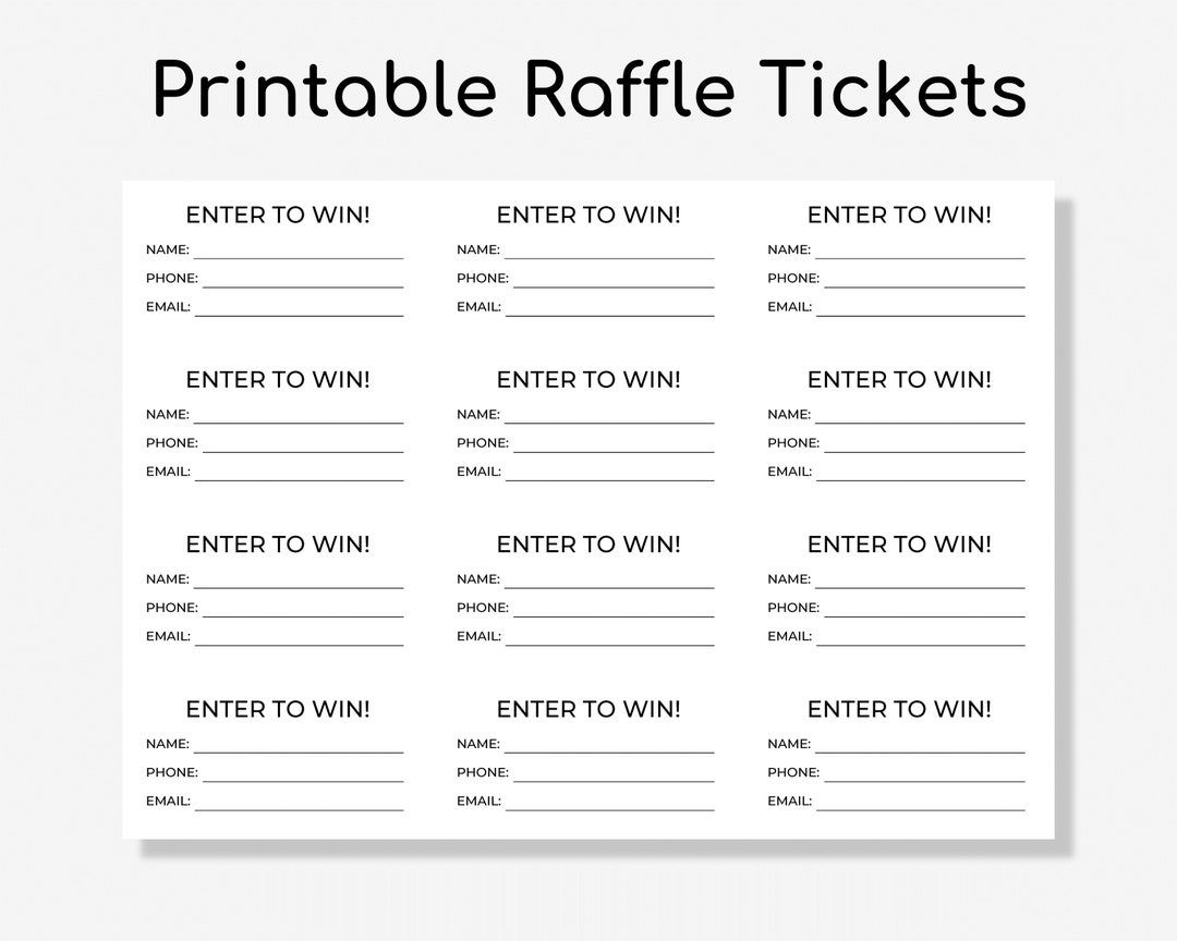 Printable Raffle Tickets Templates Free - Shop on Pinterest