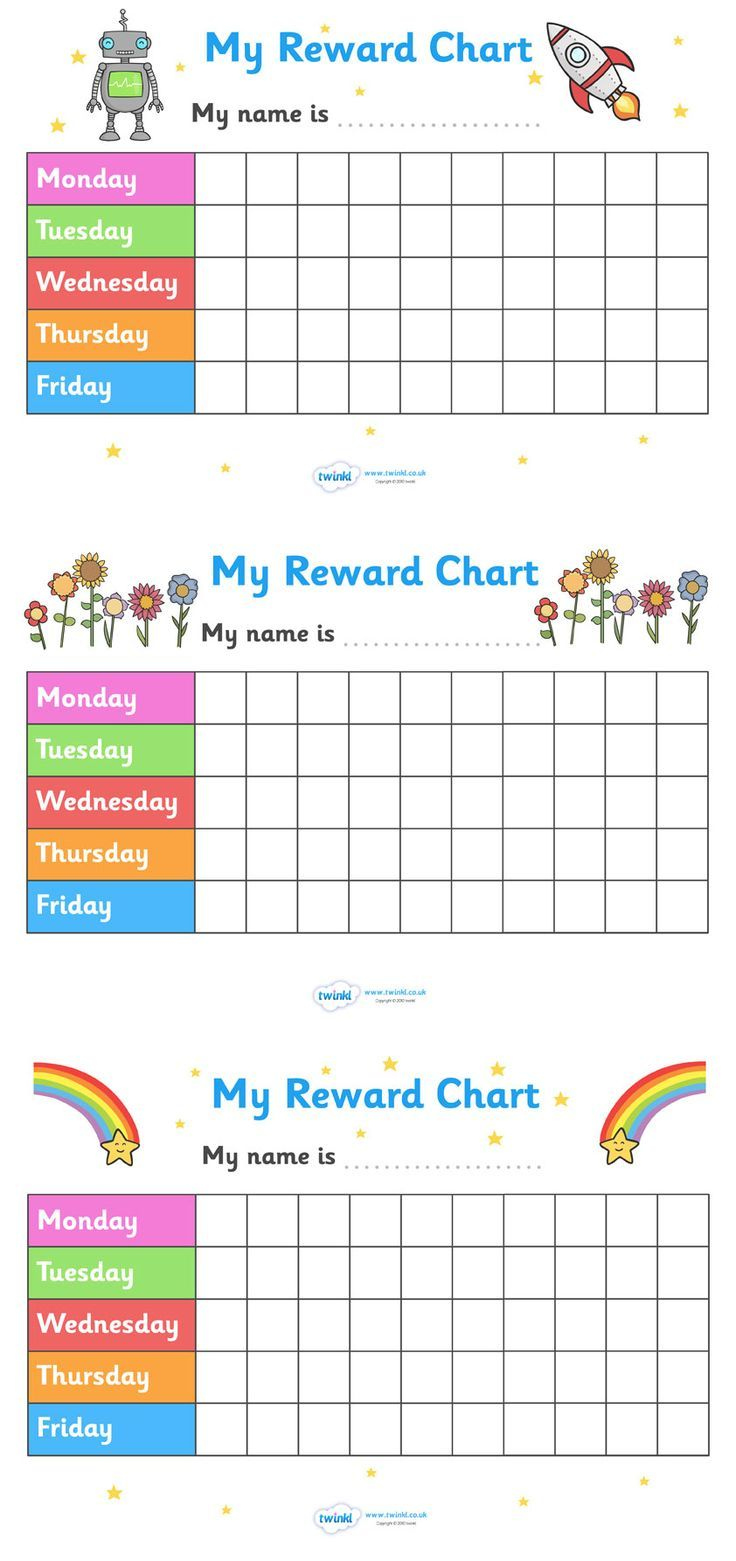 Printable Reward Chart for Teachers  Preschool reward chart