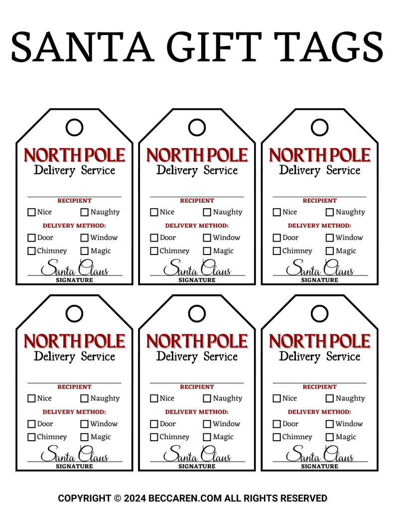 Printable Santa Gift Tags To Make Christmas Morning Magical -