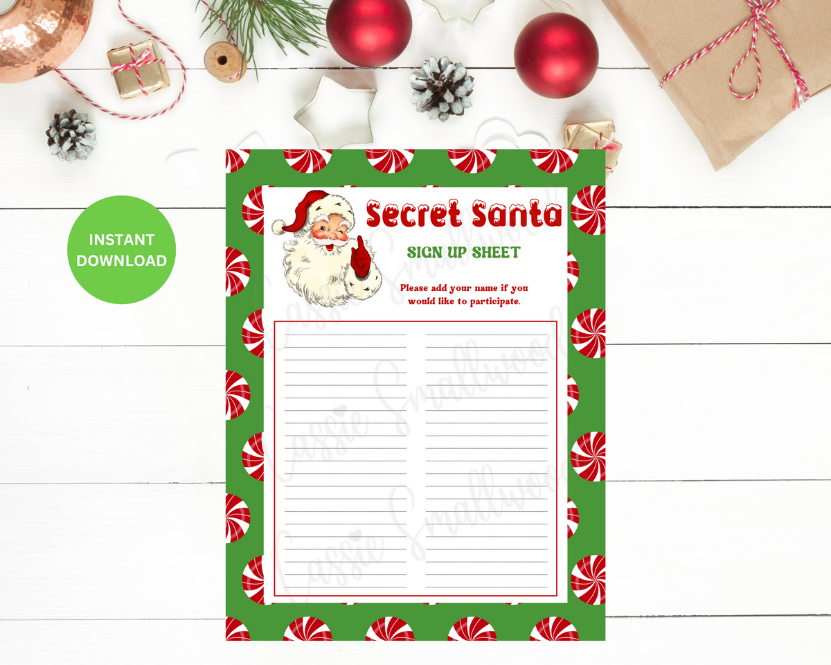 Printable Secret Santa Sign Up Templates – Cassie Smallwood Printable Secret Santa Sign Up Templates – Cassie Smallwood
