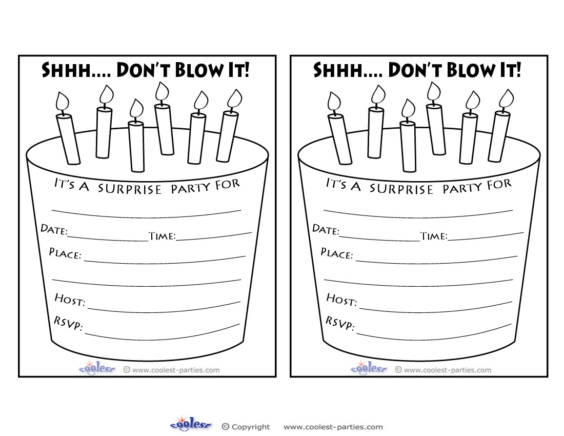 Printable Surprise Party Cake Invitations - Coolest Free