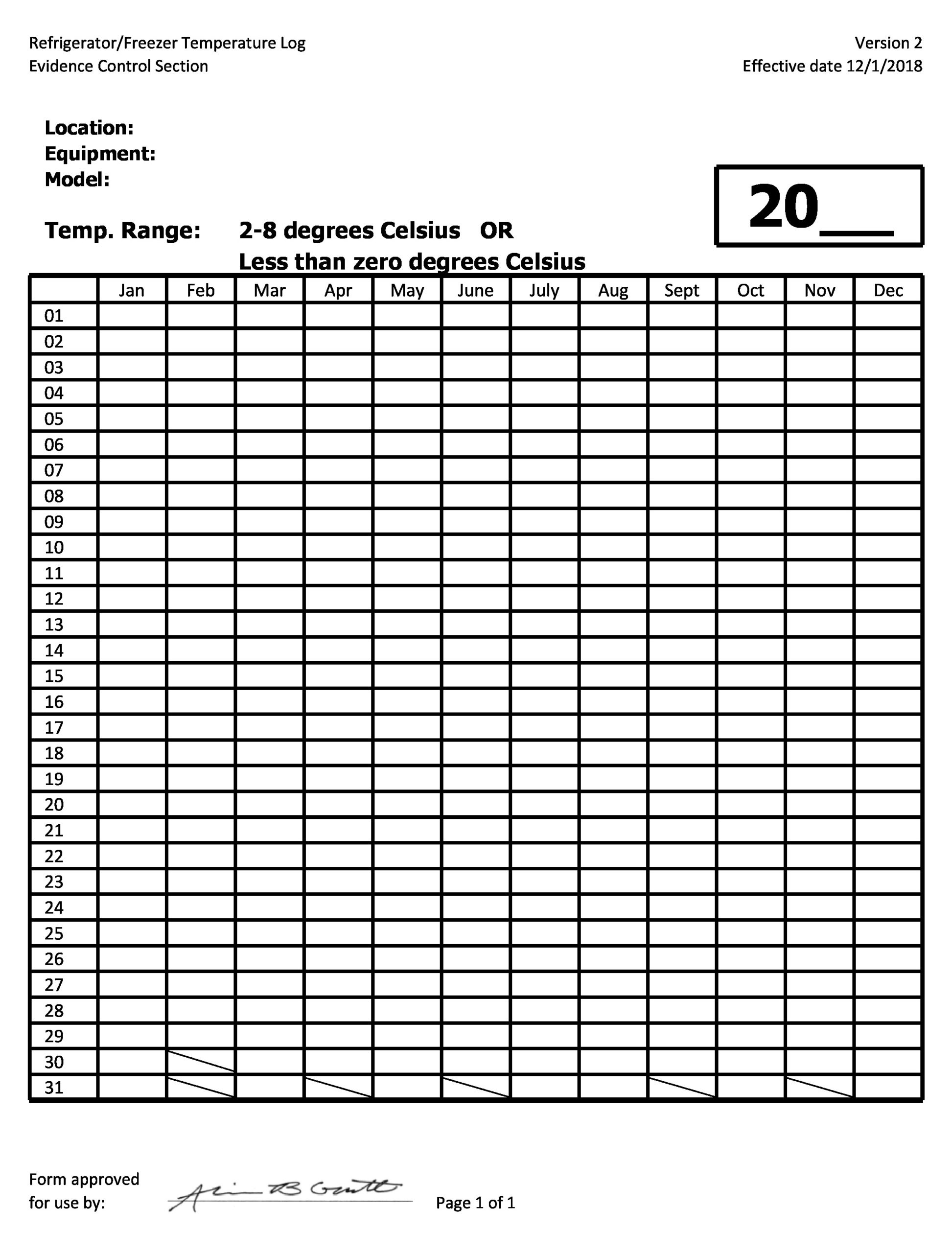 Printable Temperature Log Sheets (Word, Excel, PDF) Printable Temperature Log Sheets (Word, Excel, PDF)