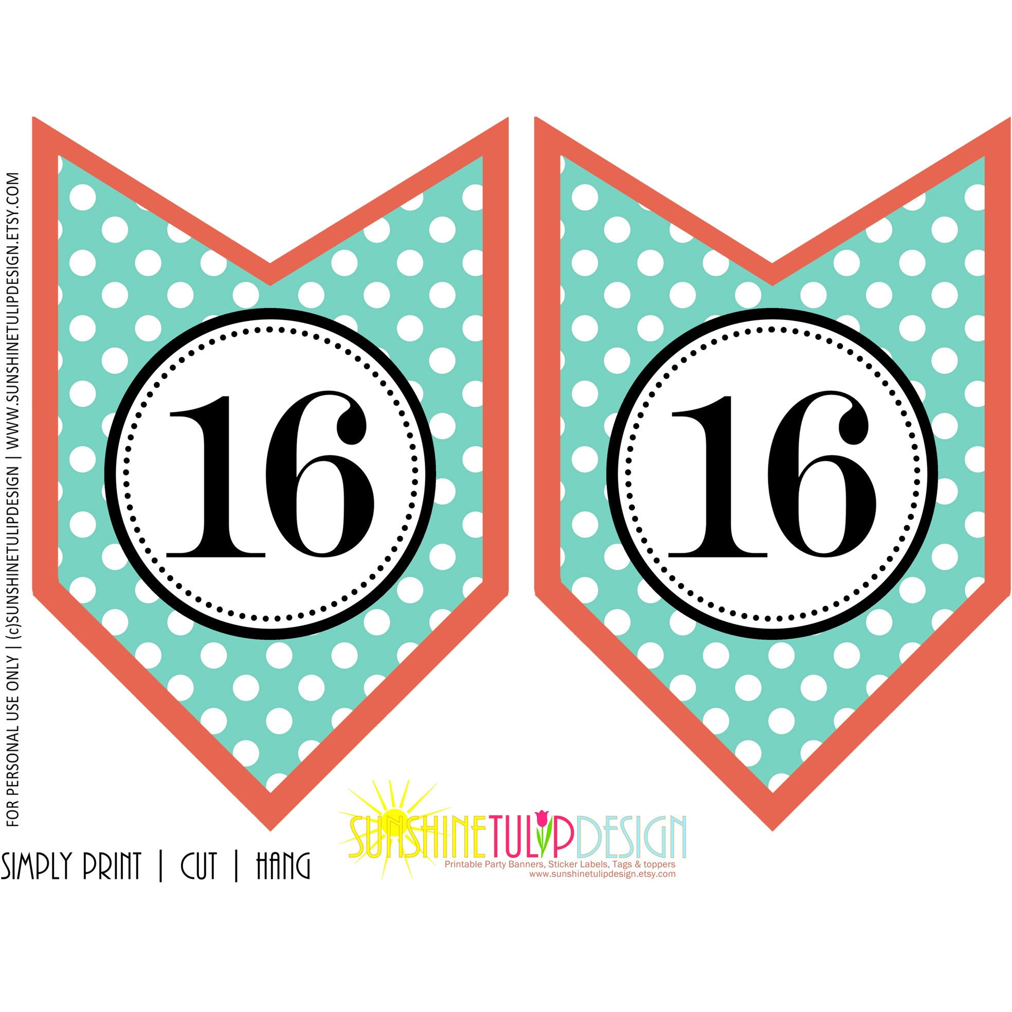 Printable th Birthday Party Banner, Sweet Birthday Banner, Coral & Aqua Chevron Banner by SUNSHINETULIPDESIGN Printable th Birthday Party Banner, Sweet Birthday Banner, Coral & Aqua Chevron Banner by SUNSHINETULIPDESIGN