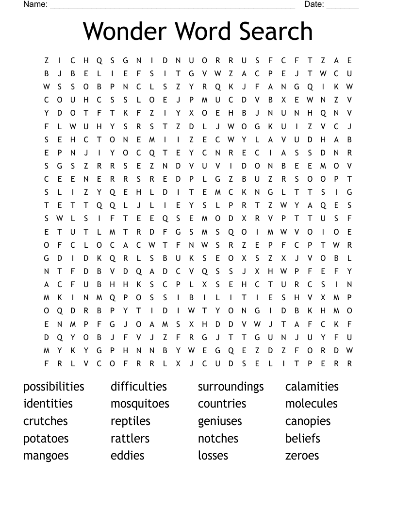 Printable Wonderword Puzzles - Printable Learning Sheets Printable Wonderword Puzzles - Printable Learning Sheets