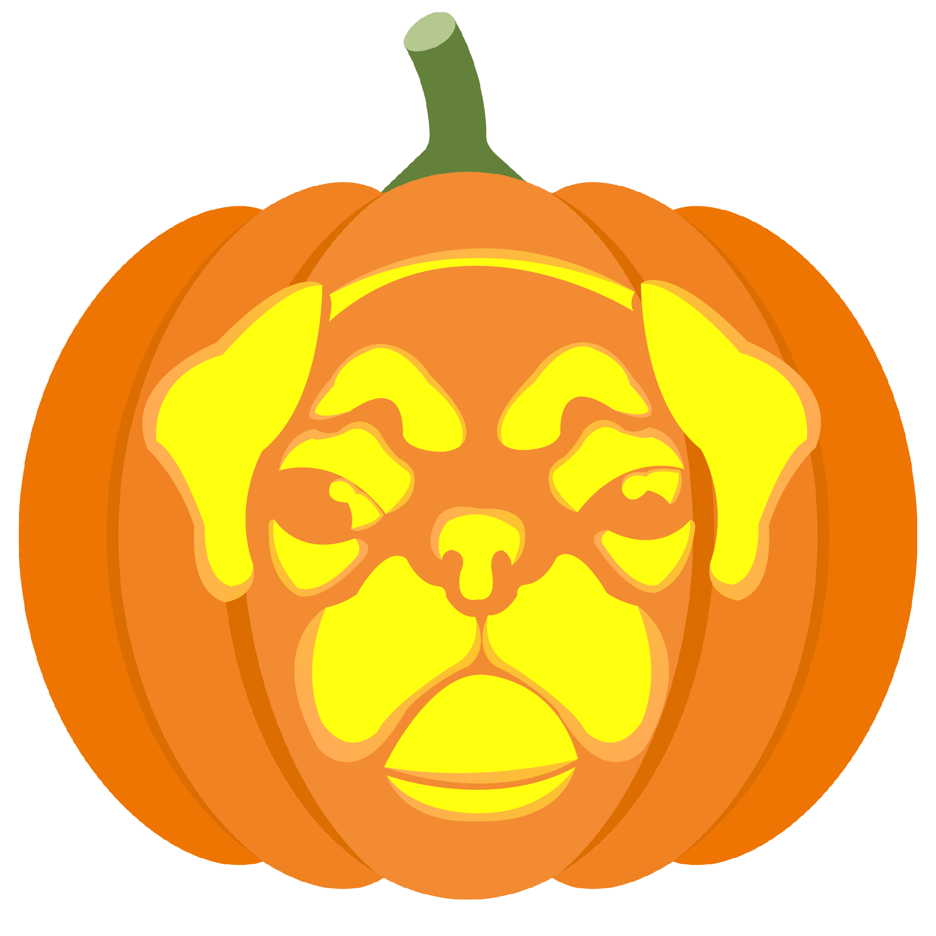 Pug Pumpkin Stencil  Free Printable Paper Сraft Templates
