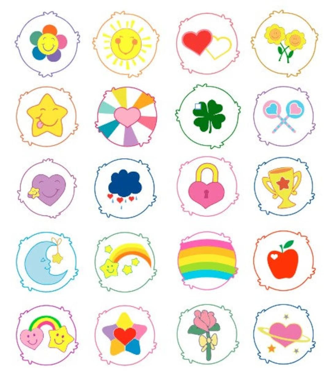 Purple Care Bear Share Bear Printable  Care Bears Belly Badges