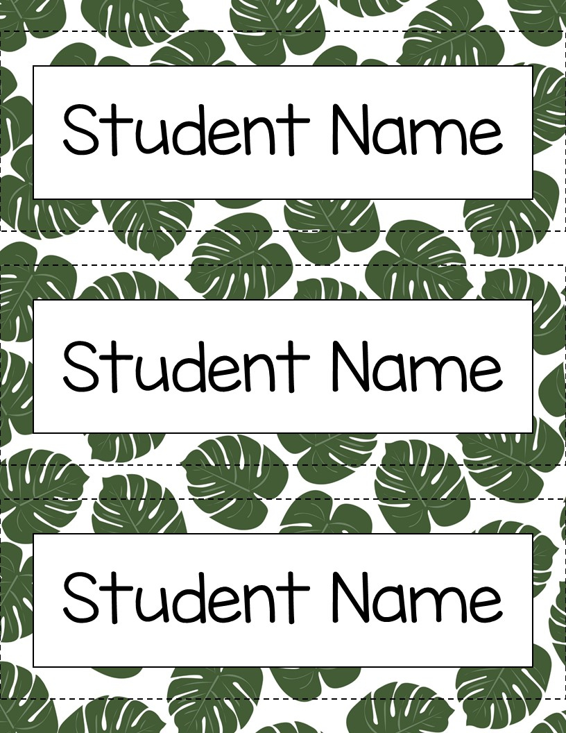 Rain Forest Editable Name Tags x
