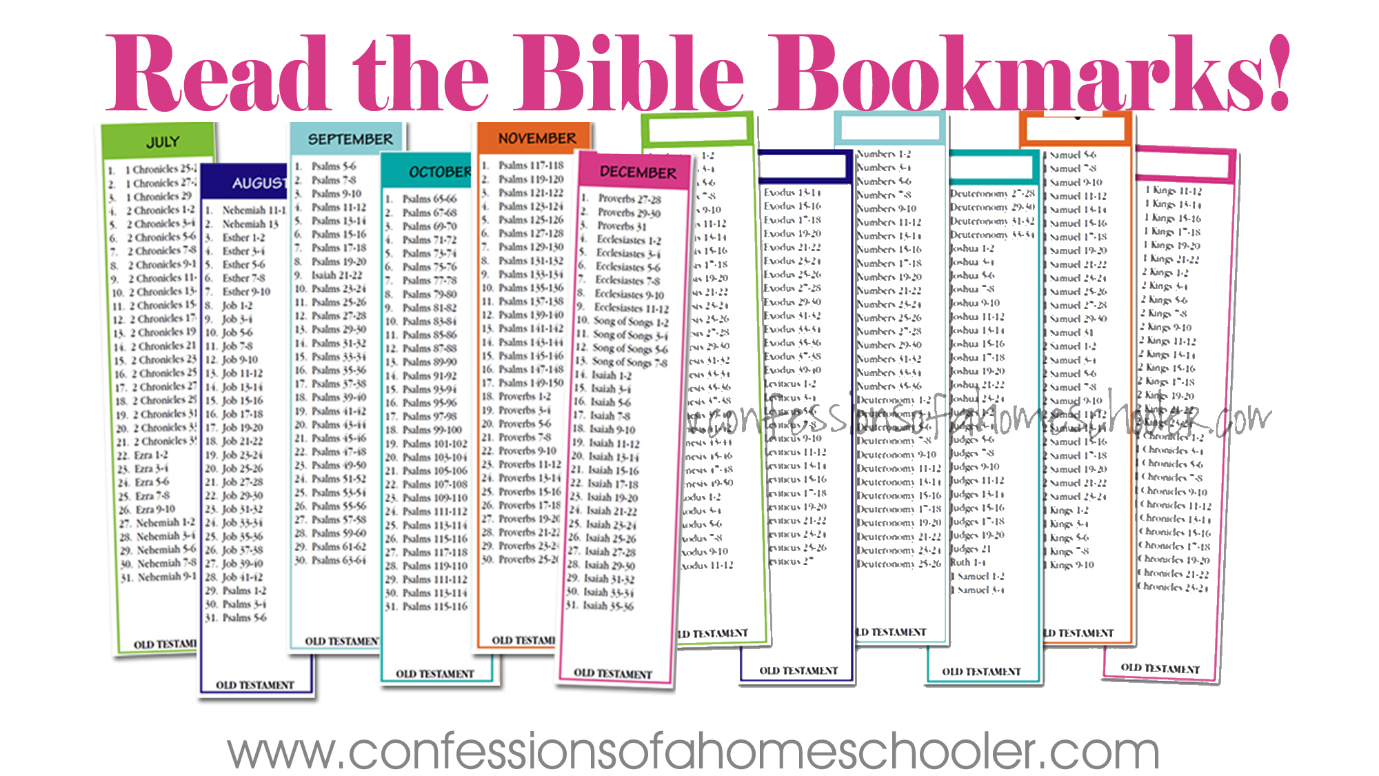 Read the Bible in Two Years Bookmarks - Confessions of a Homeschooler Read the Bible in Two Years Bookmarks - Confessions of a Homeschooler