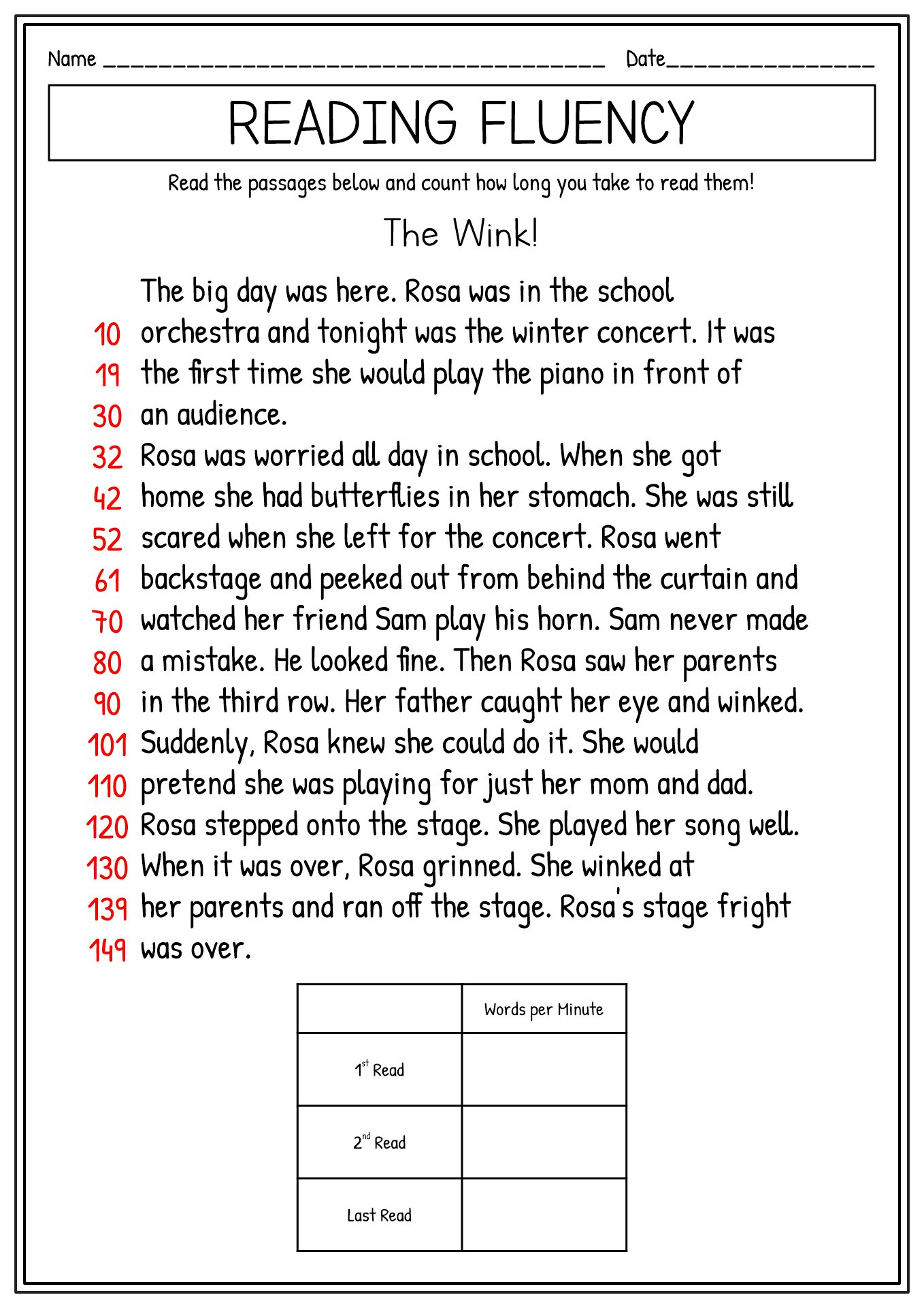 Reading Fluency nd Grade Worksheets - Free PDF at worksheeto
