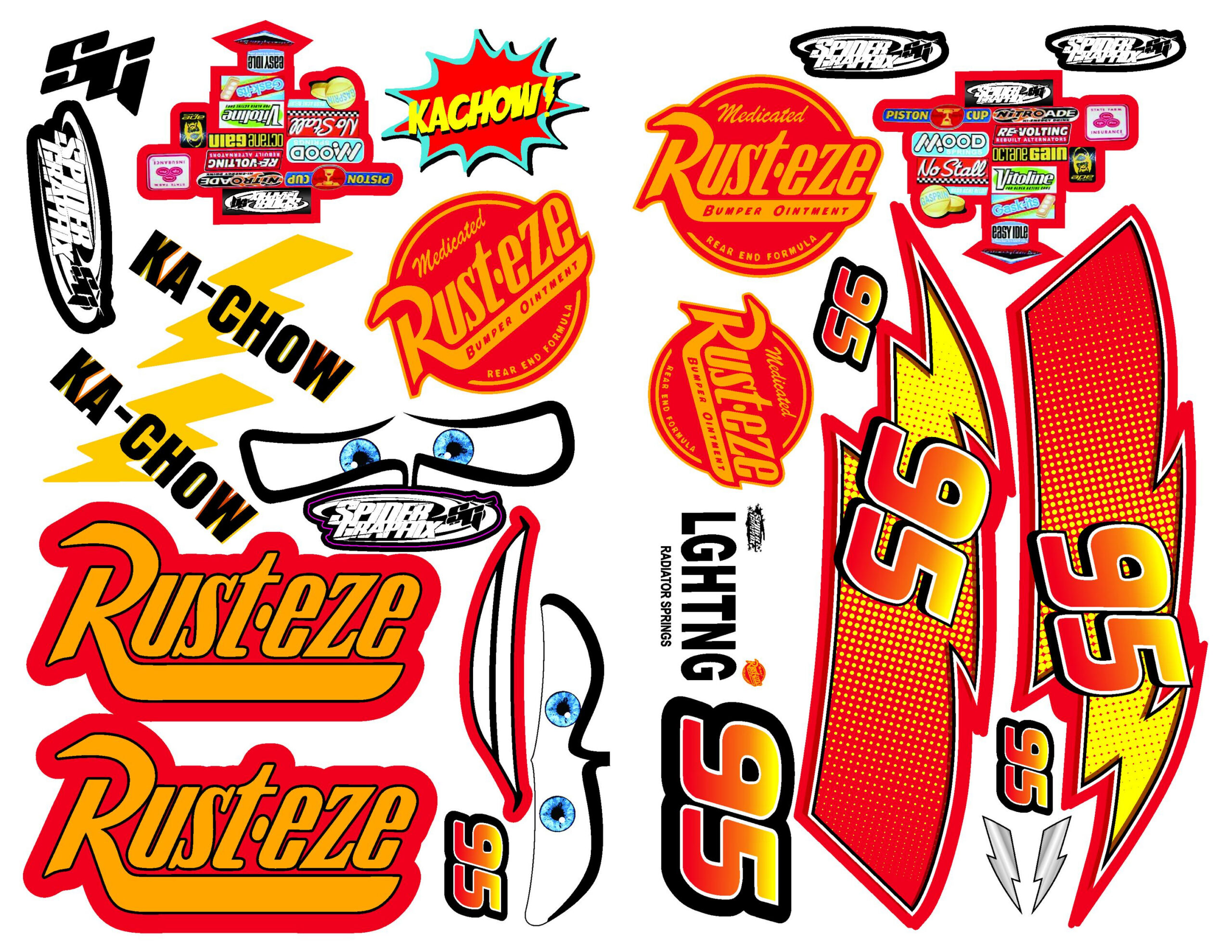 Ready, Set, Stick! Lightning Mcqueen Decal Fun Pack - Etsy