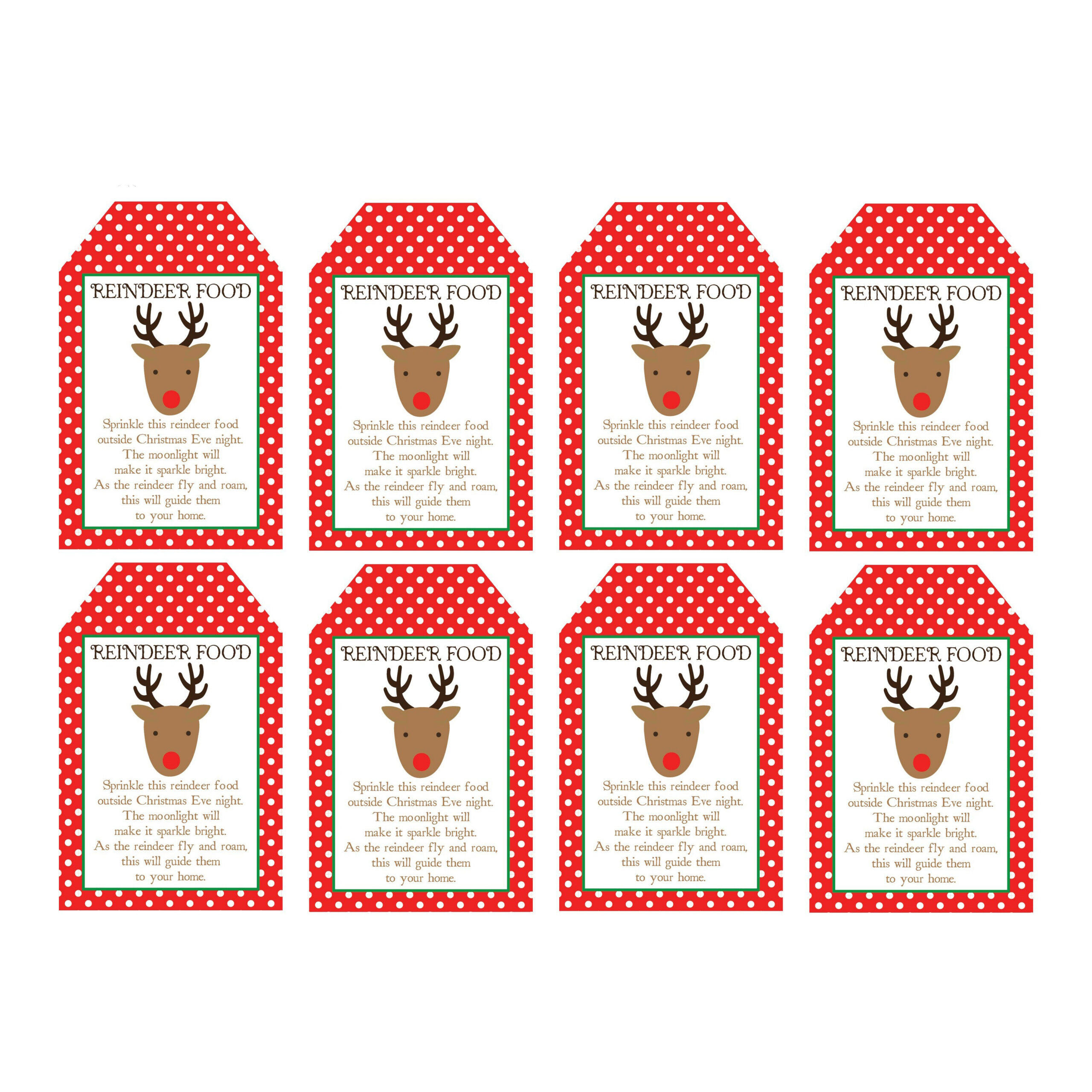 Reindeer Food Free Printable Tags  The Party Darling