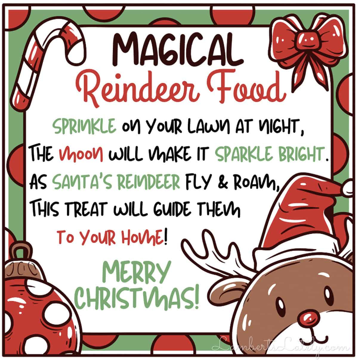 Reindeer Food Recipe & Poem Printable Lamberts Lately Reindeer Food Recipe & Poem Printable Lamberts Lately