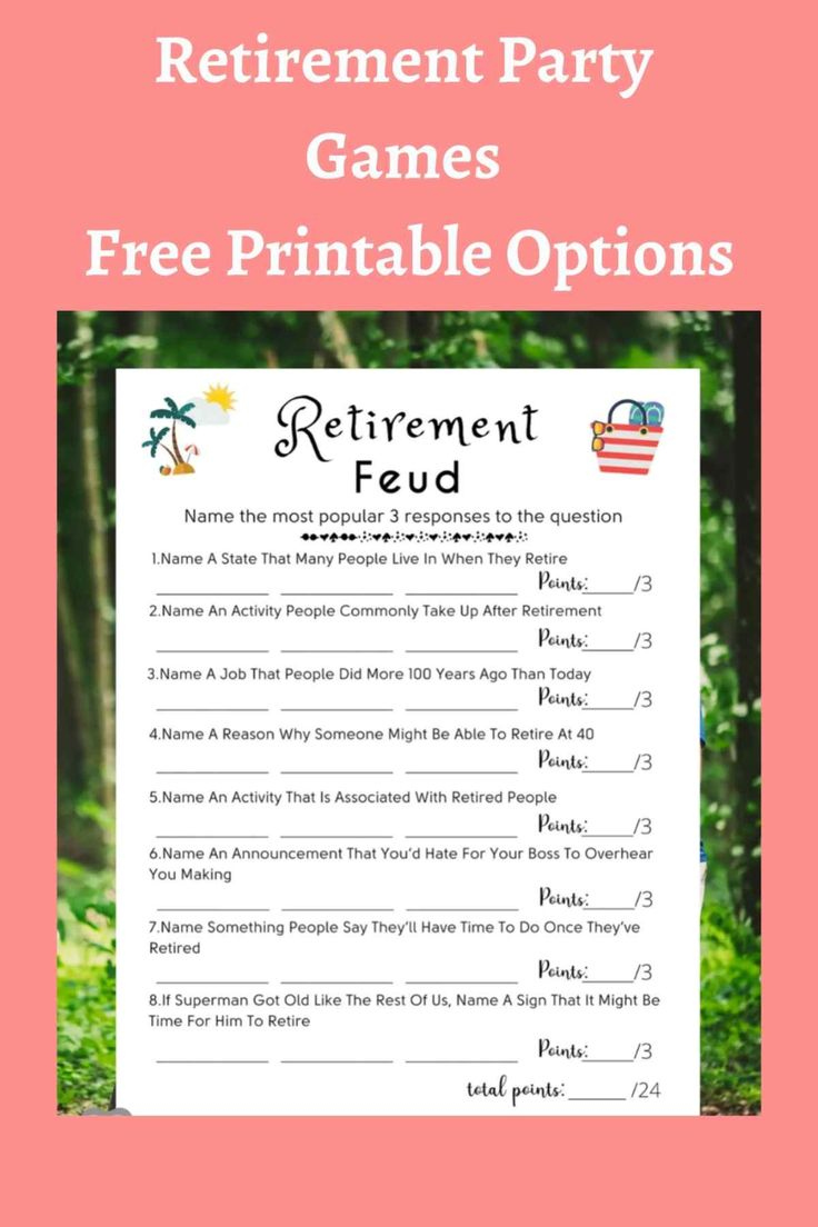 Retirement Party Games Free Printable Options - Fun Party Pop Retirement Party Games Free Printable Options - Fun Party Pop
