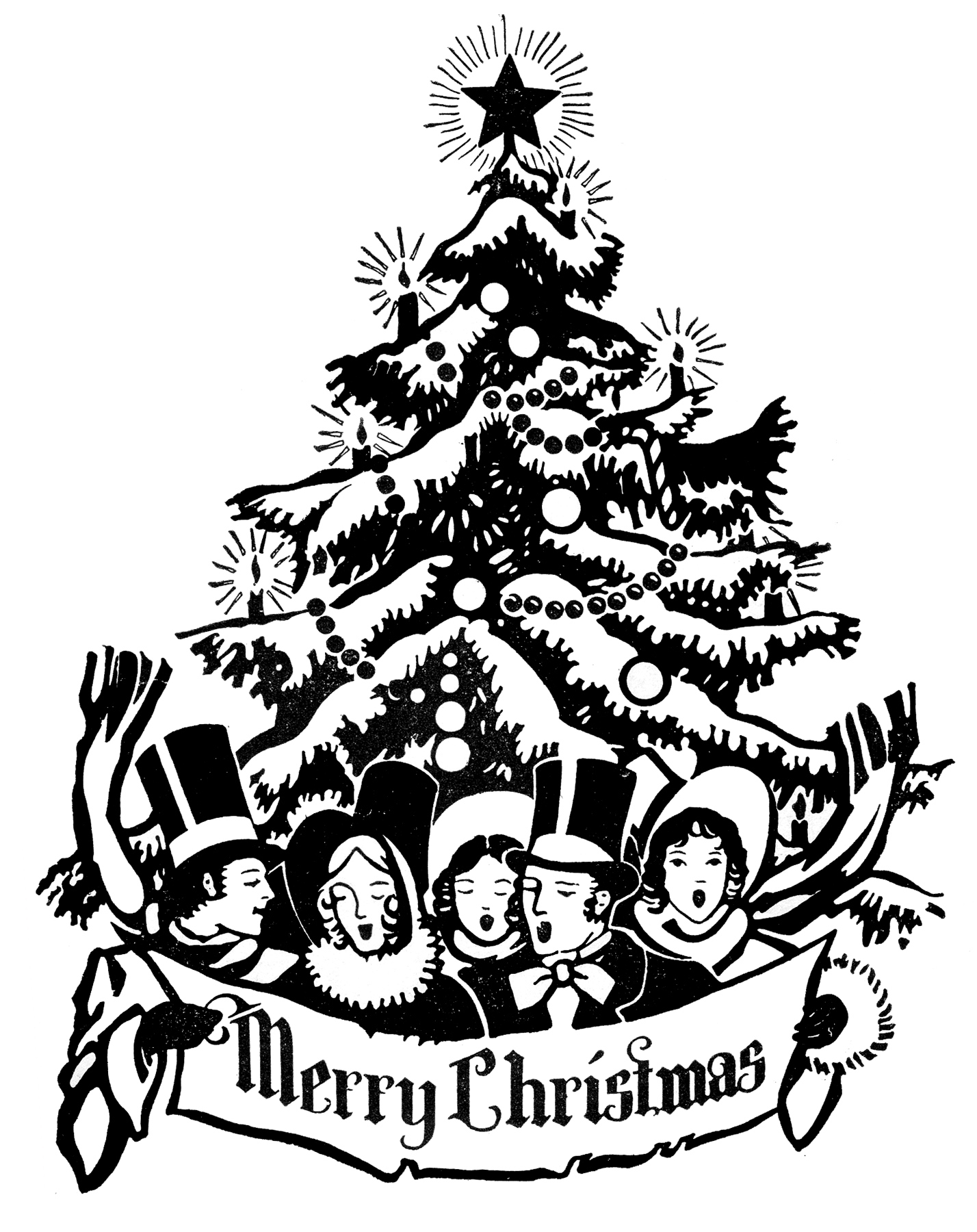 Retro Black and White Christmas Clipart! - The Graphics Fairy Retro Black and White Christmas Clipart! - The Graphics Fairy