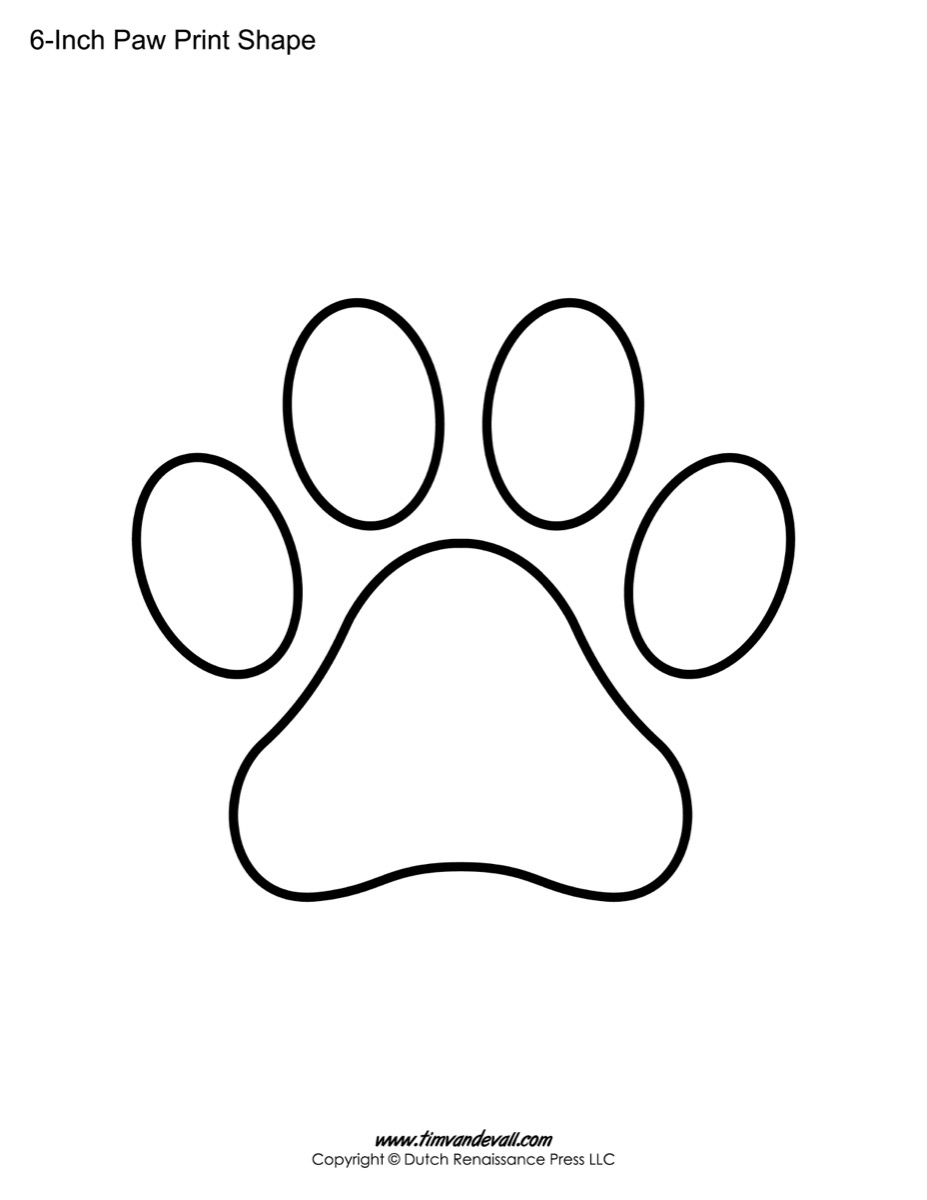 Reusable Mylar Stencils Free Printable Dog Paw Print Stencil