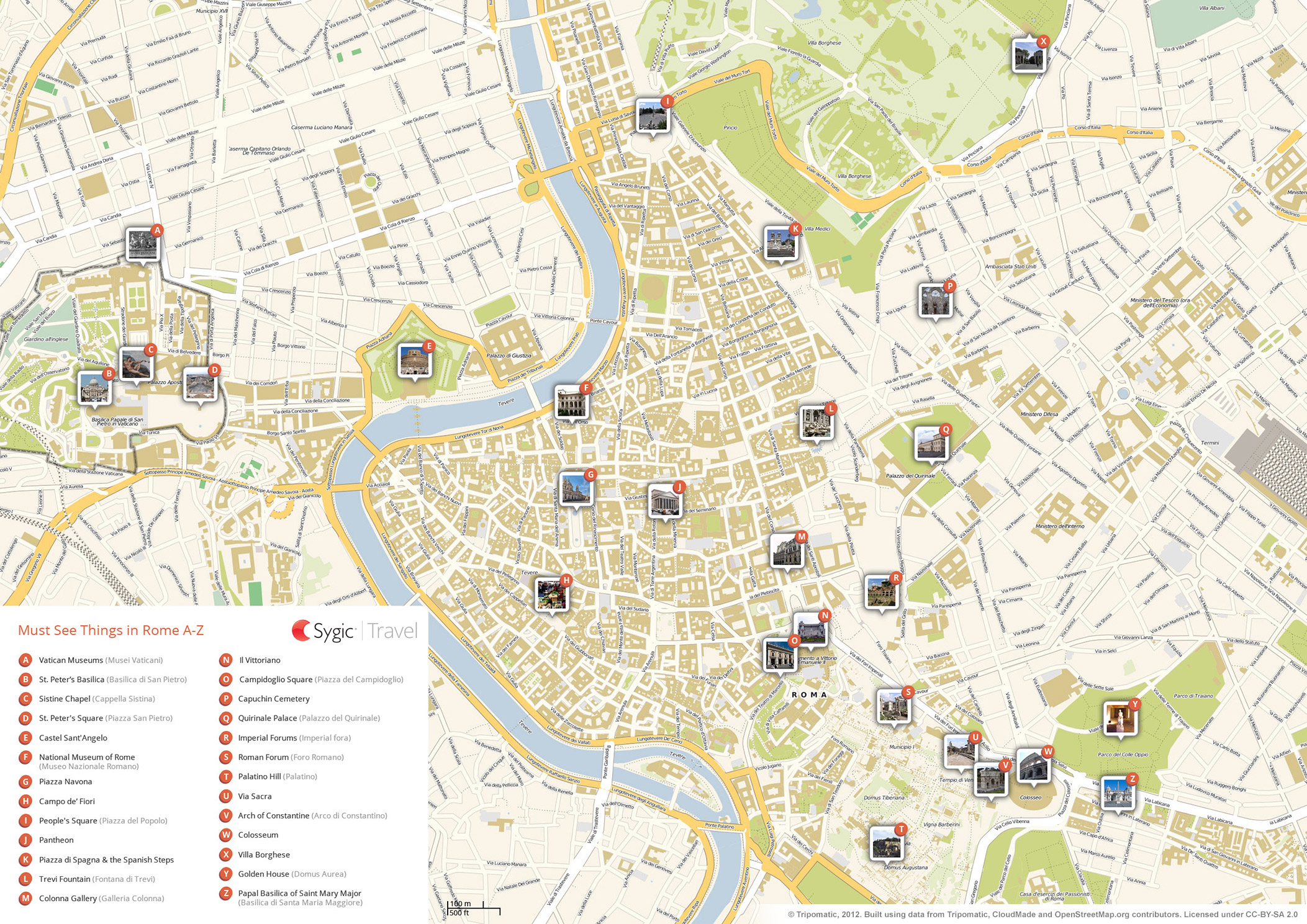 Rome Printable Tourist Map Tripomatic Rome Printable Tourist Map Tripomatic
