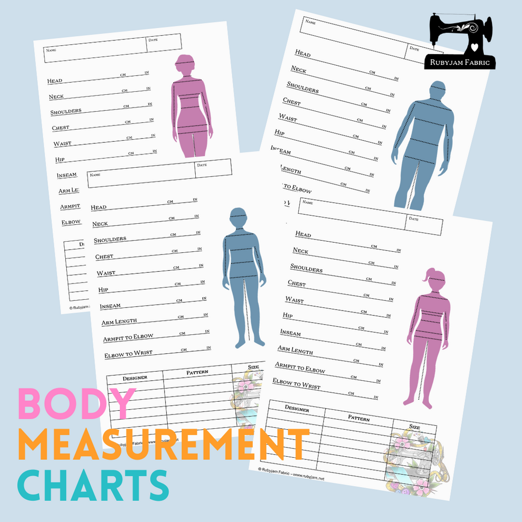 Rubyjam Fabric - Body Measurement Chart - Men Rubyjam Fabric - Body Measurement Chart - Men