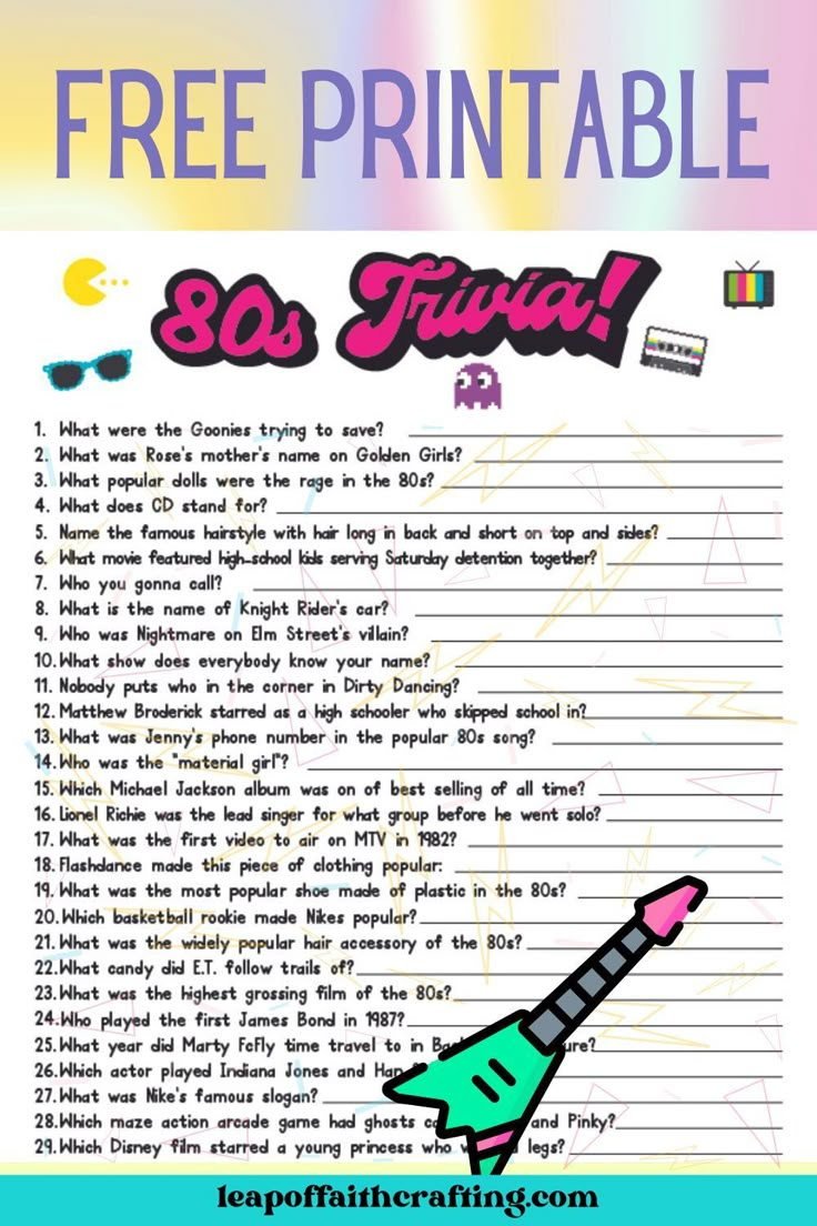 s Trivia Questions and Answers Printable (Free!)