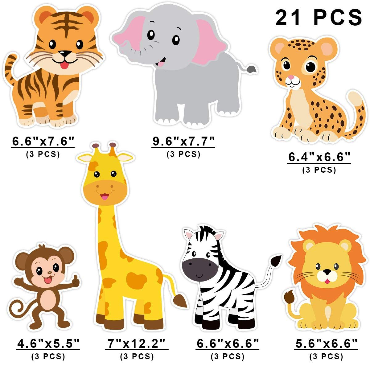 Safari Cutouts  Pieces Safari Animals Cutouts - Jungle Party