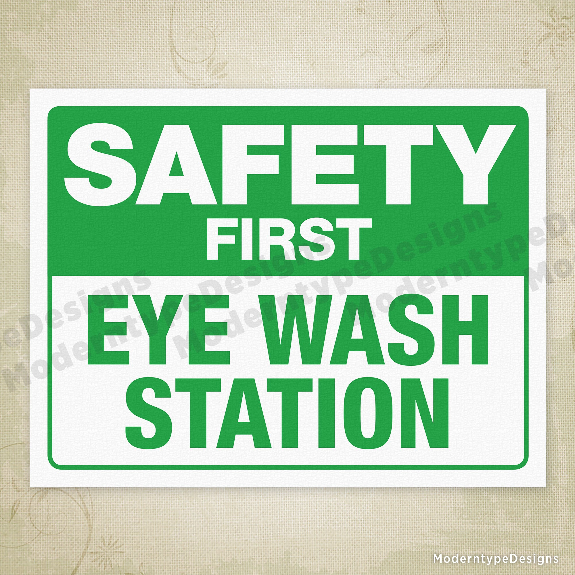 Safety First Eye Wash Station Printable Sign Safety First Eye Wash Station Printable Sign