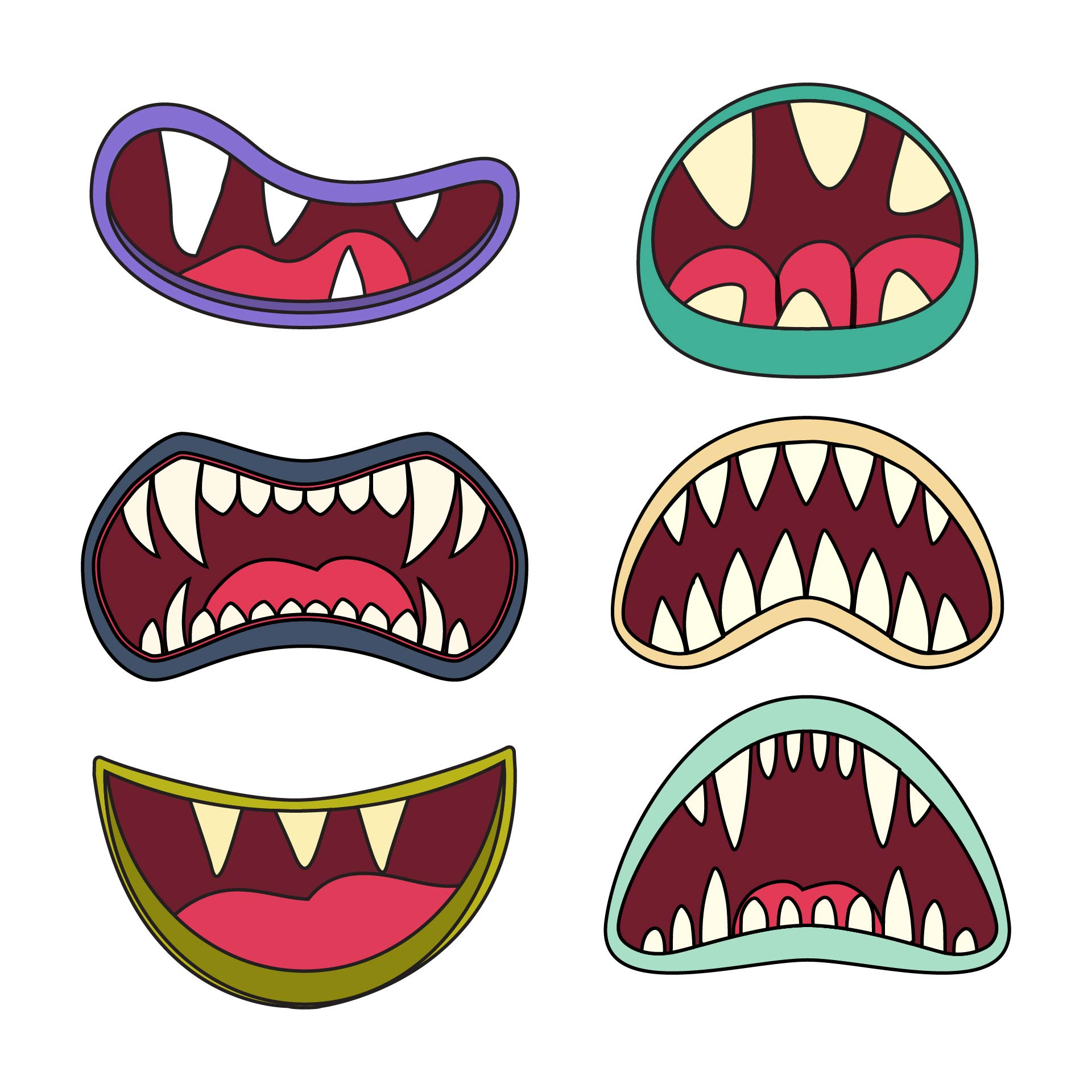 Scary Monster Mouths -  Free PDF Printables  Printablee