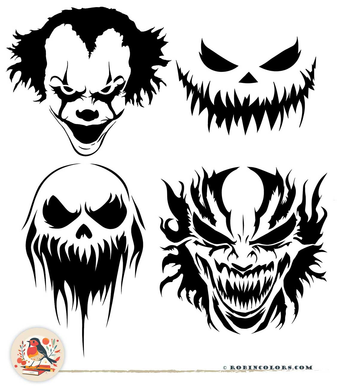 Scary Pumpkin Stencils for a Spine Chilling Halloween Robin Colors Scary Pumpkin Stencils for a Spine Chilling Halloween Robin Colors