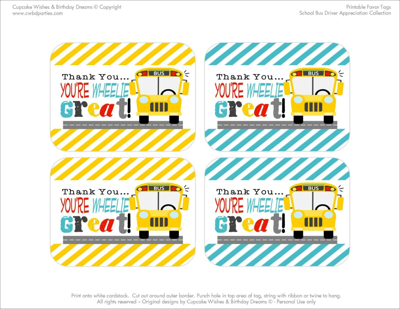 School Bus Driver Appreciation Free Printables {Teacher