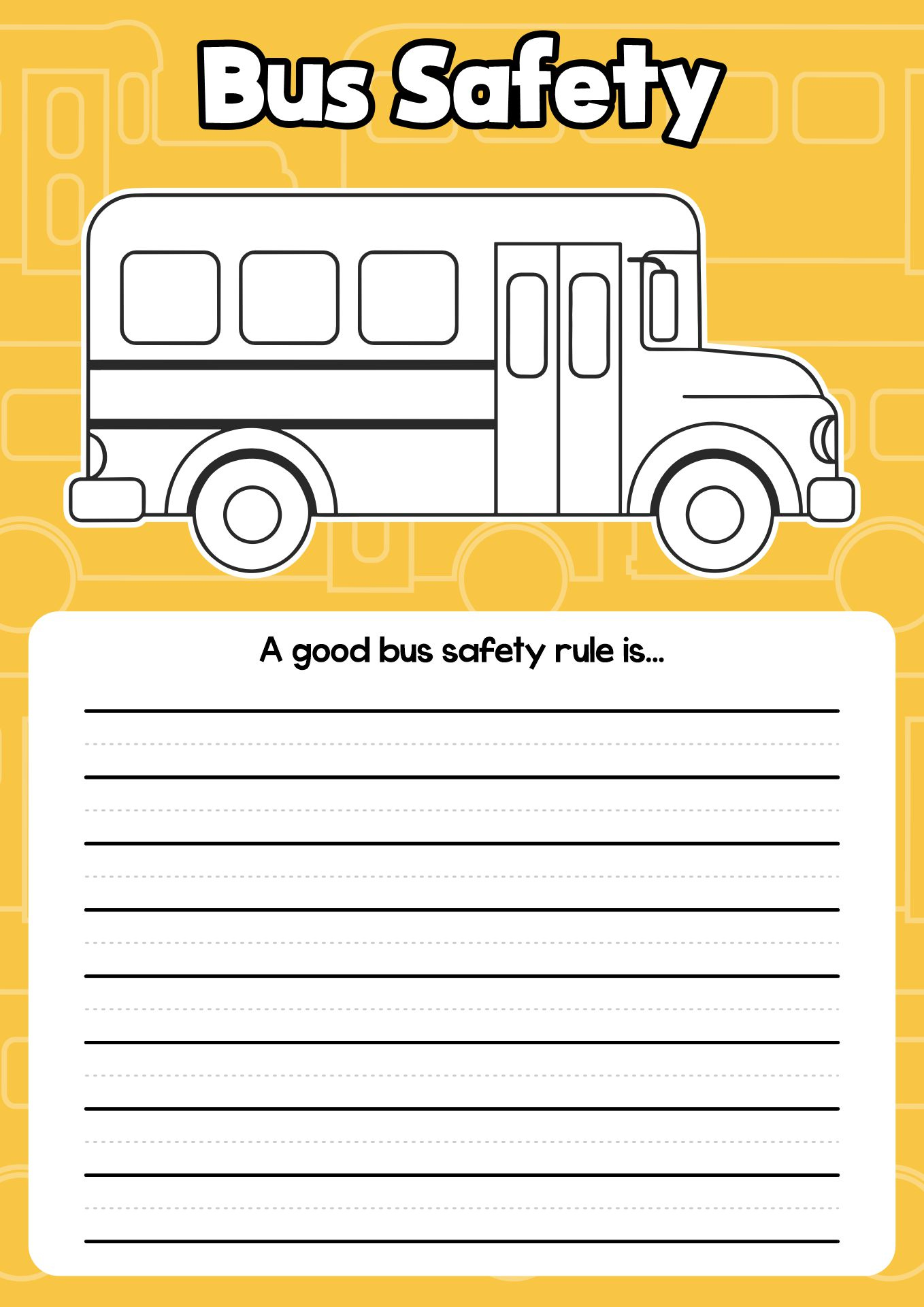 School Bus Rules -  Free PDF Printables  Printablee