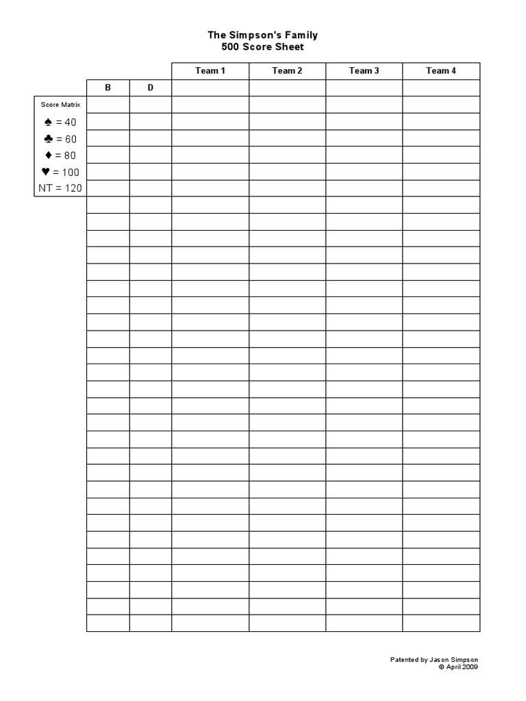 Scoresheet  PDF