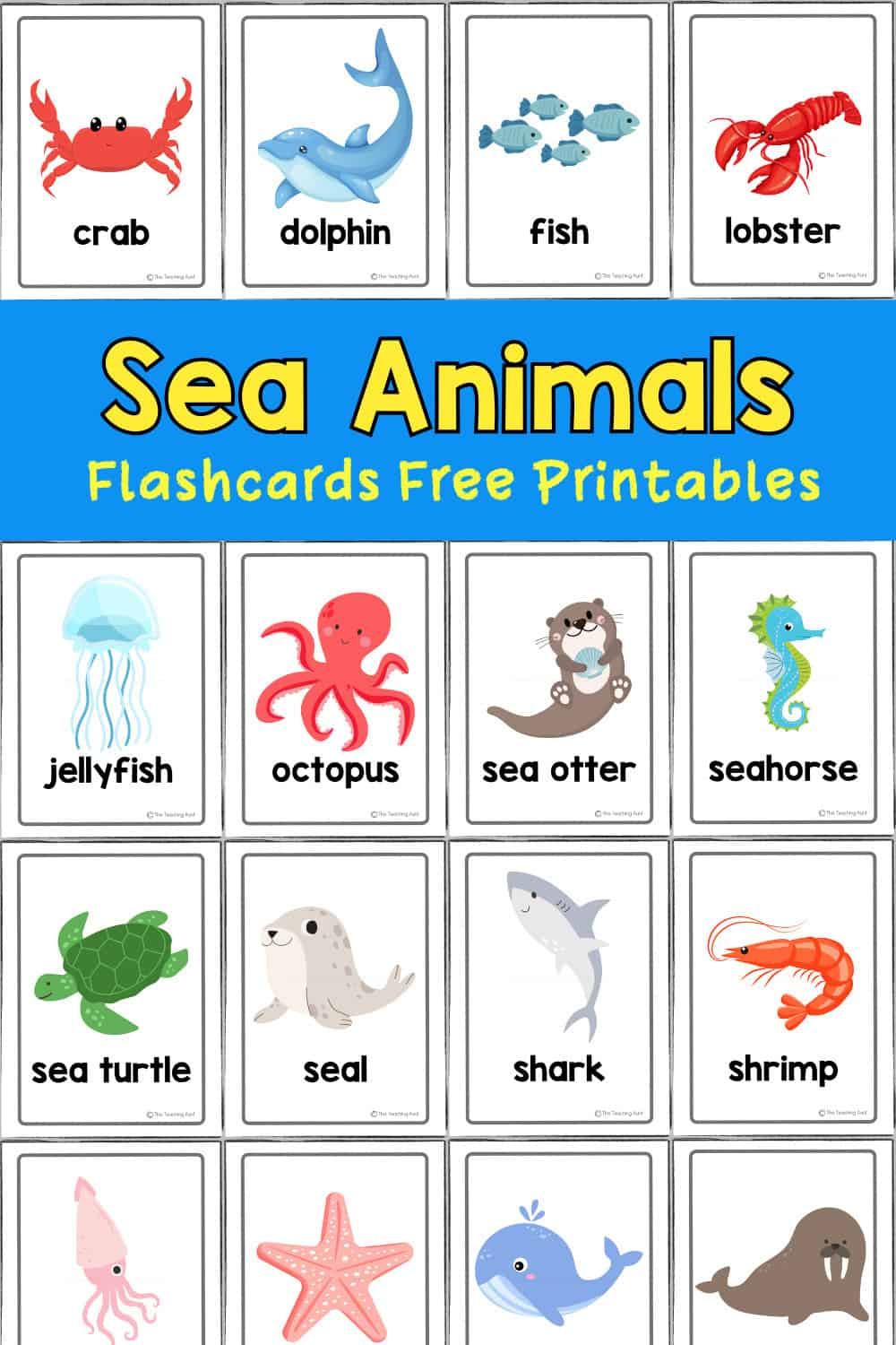 Sea Animals Flashcards - The Teaching Aunt