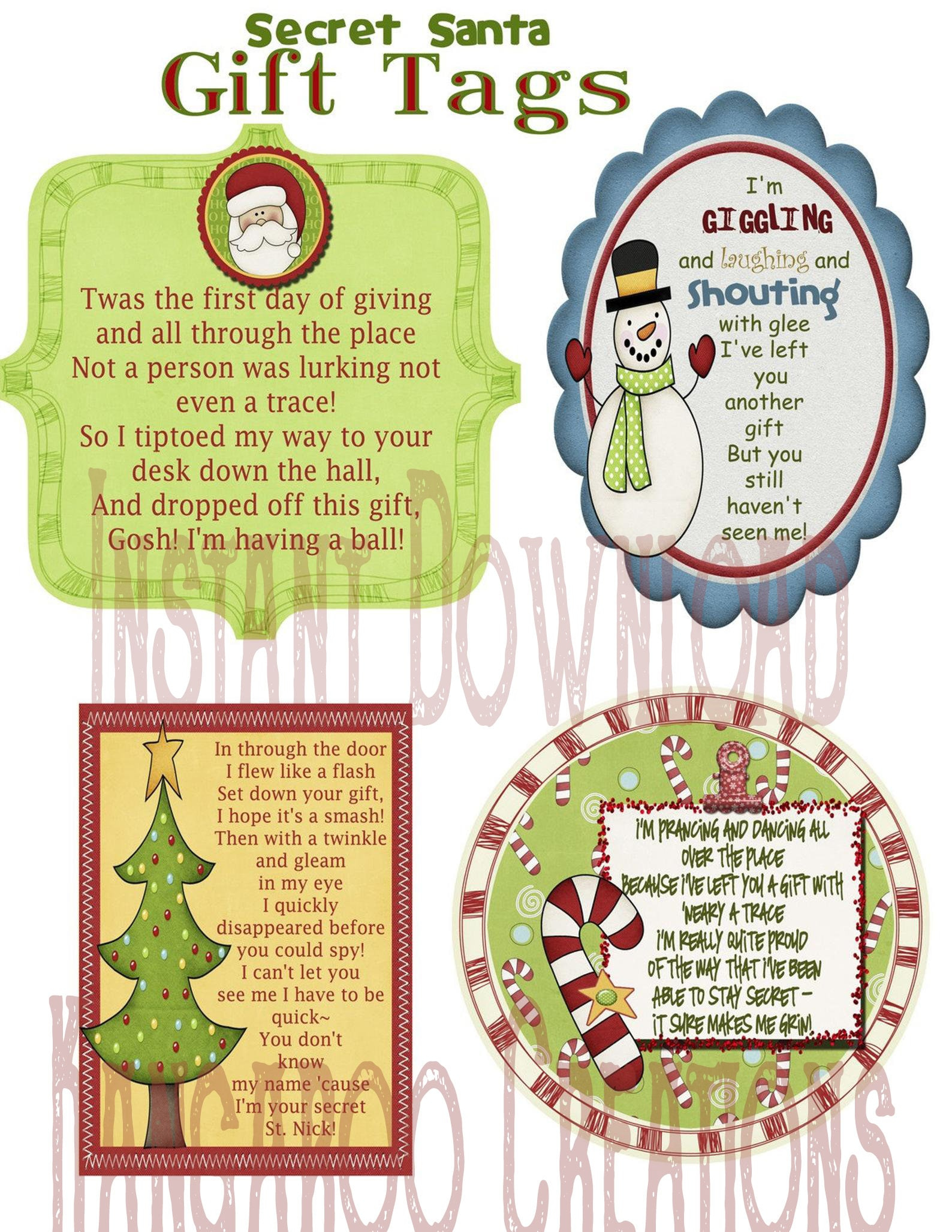 Secret Santa Gift Tag Poem -PDF File - Etsy Secret Santa Gift Tag Poem -PDF File - Etsy