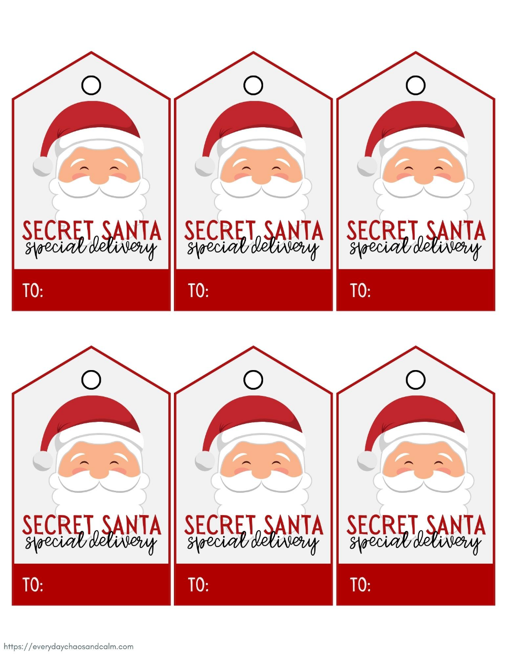 Secret Santa Tags Free Printable - Printable Party Favors