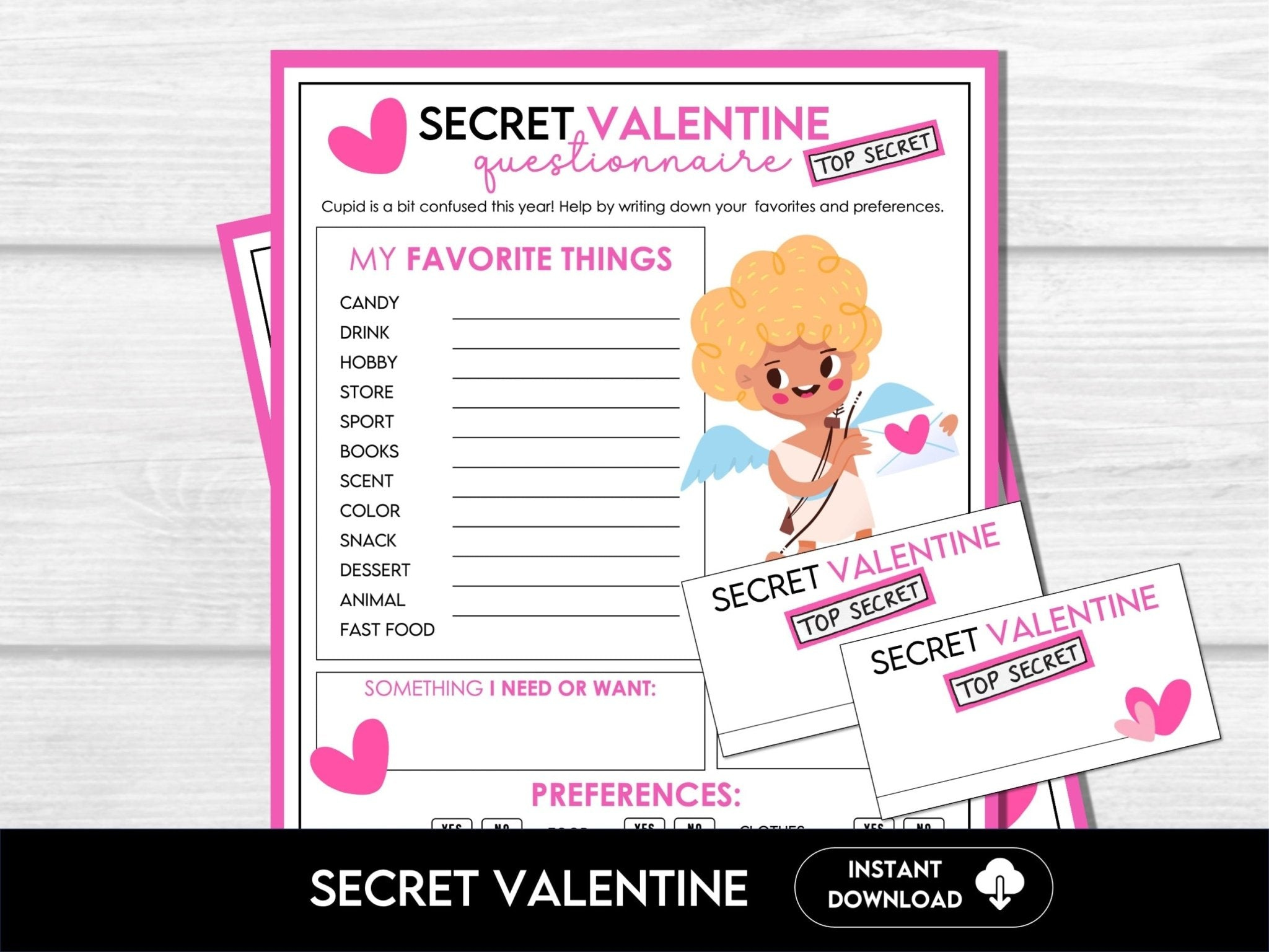 Secret Valentine Questionnaire for Gift Exchange – Before The Party
