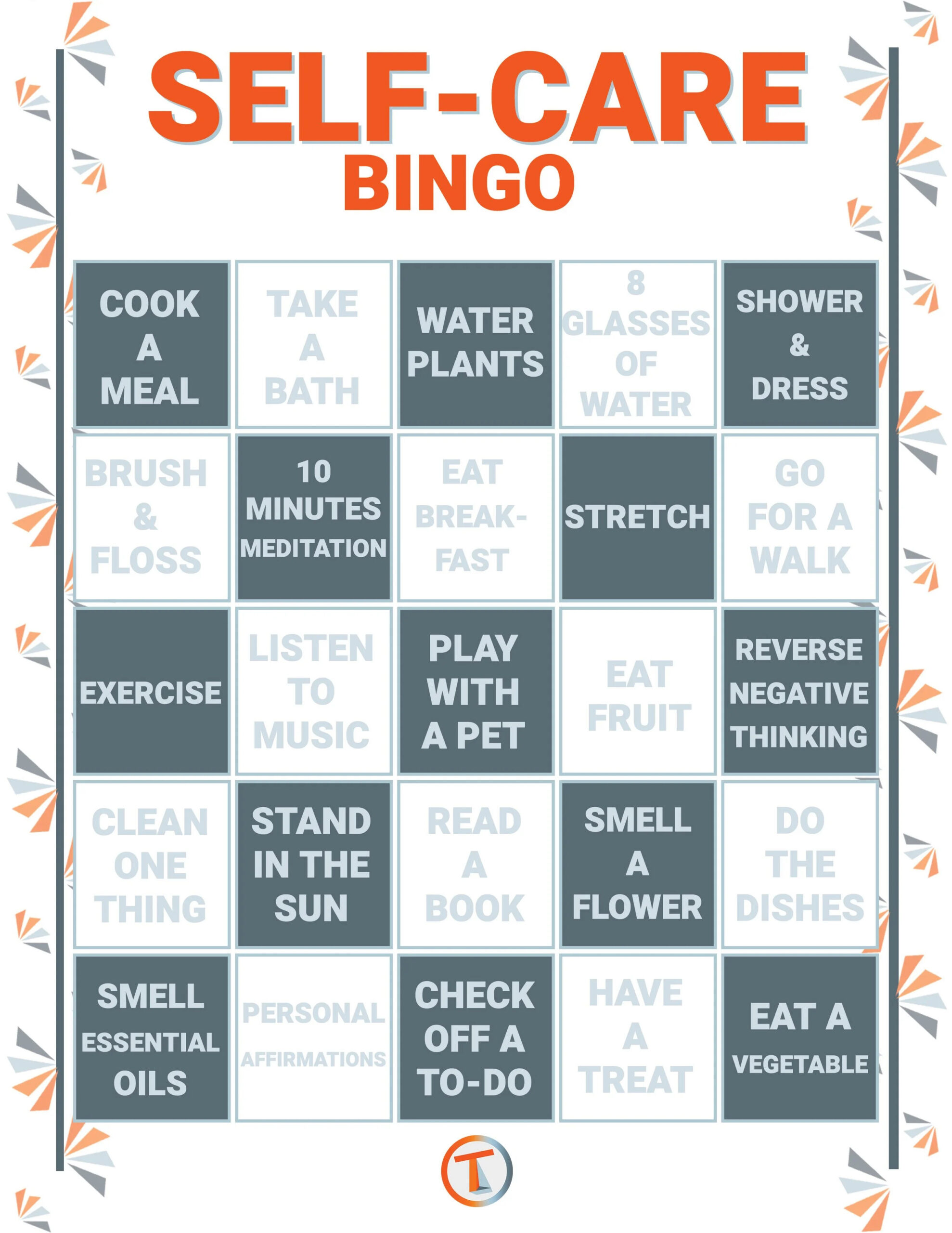 Self-Care Bingo — Tilton