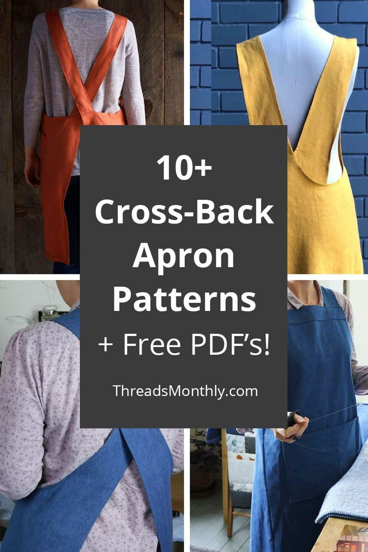 Sewing Patterns: Cross-back Aprons + Free Printable PDF Templates