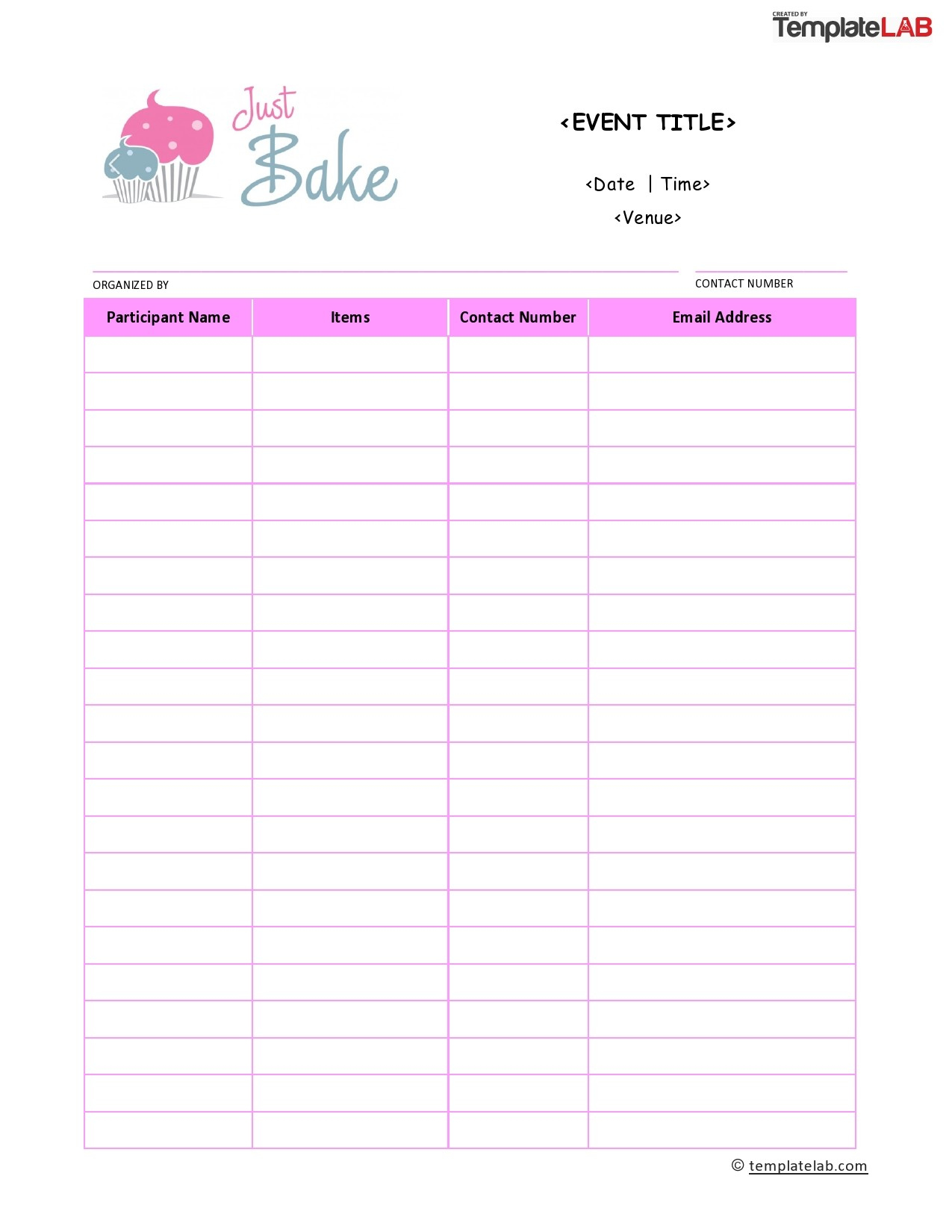 Sign Up Sheet / Sign In Sheet Templates (Word & Excel)